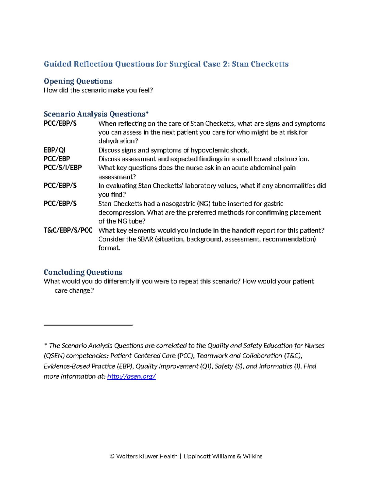 V Sim2 - Guided Reflection Questions for Surgical Case 2: Stan ...