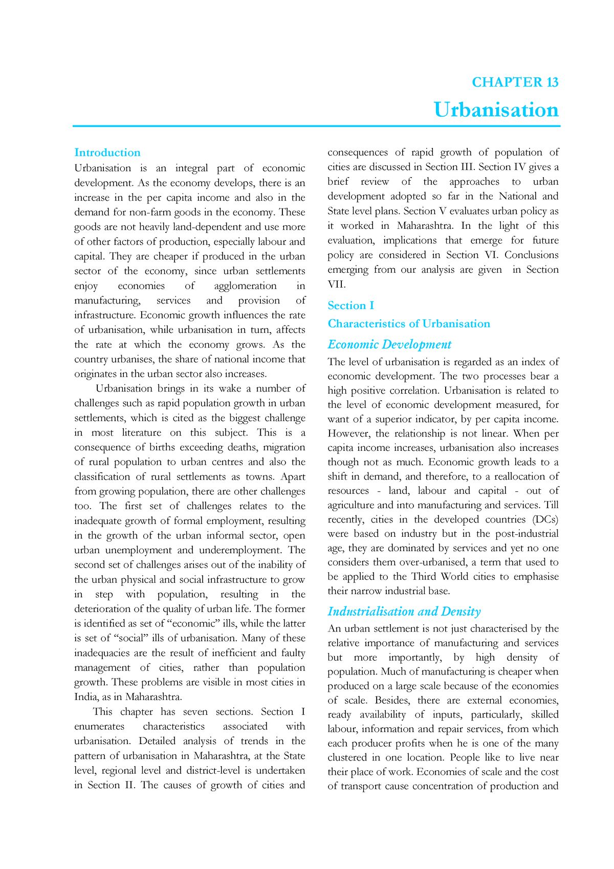 Urbanisation - Lecture Notes - CHAPTER 13 Urbanisation Introduction ...