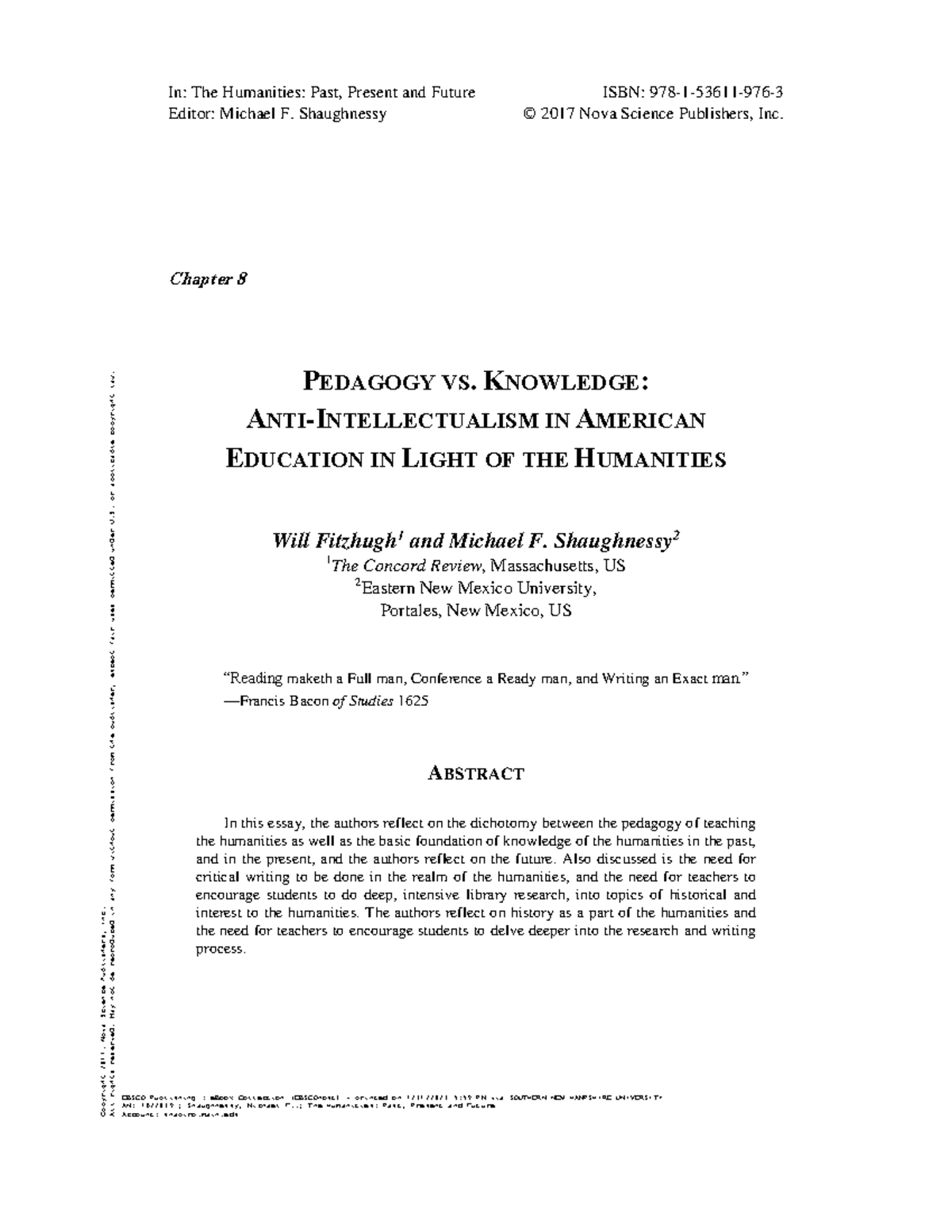 Abstract The Humanities Past Pres - In: The Humanities: Past, Present ...