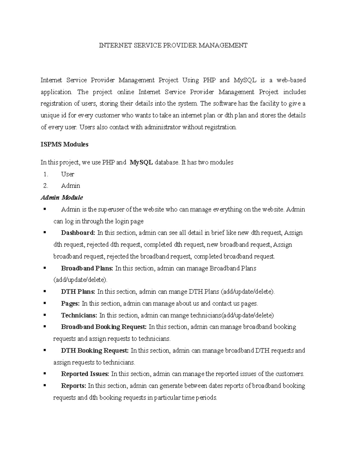 Isp - sdafasdfasdfasdfsad - INTERNET SERVICE PROVIDER MANAGEMENT ...
