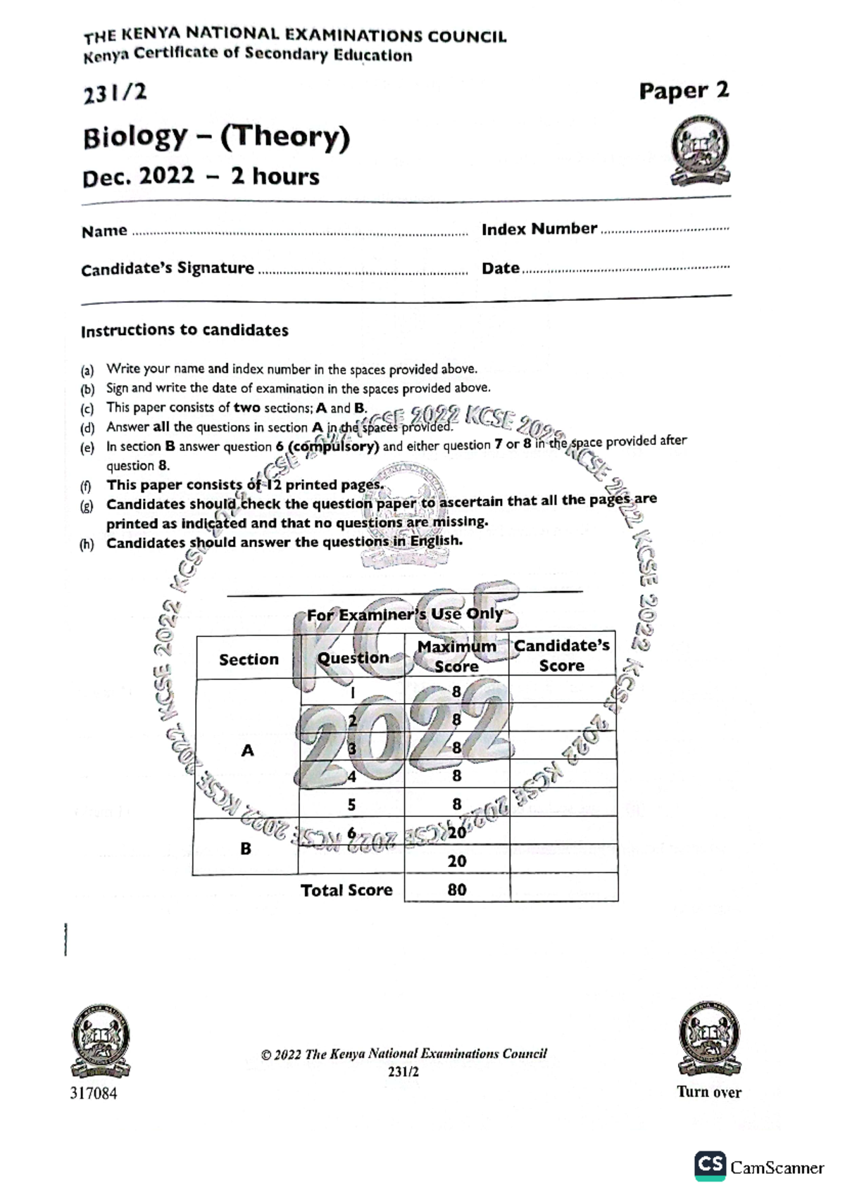 Biology P2 - Study - Physical And Biological Geography - Studocu