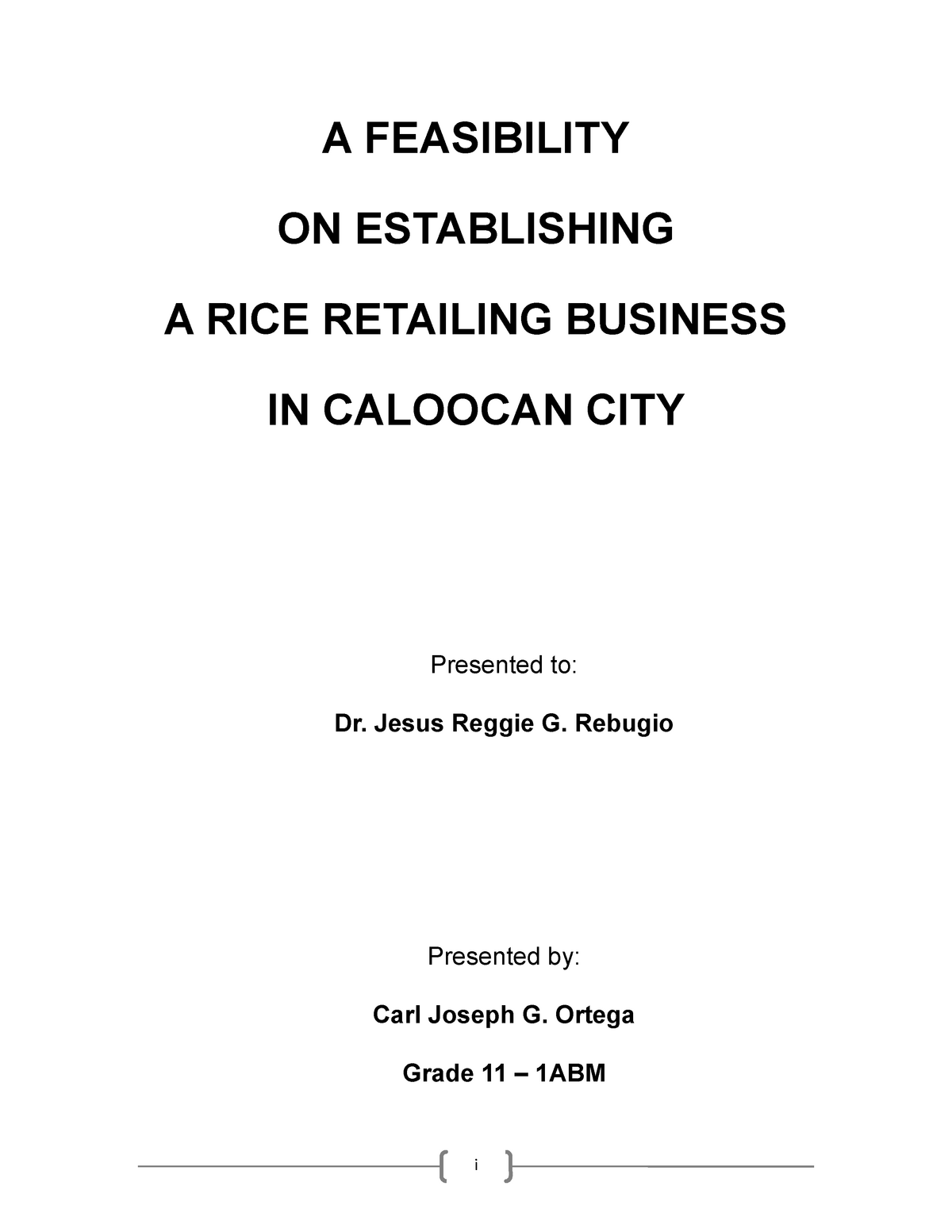 business plan about rice retailing