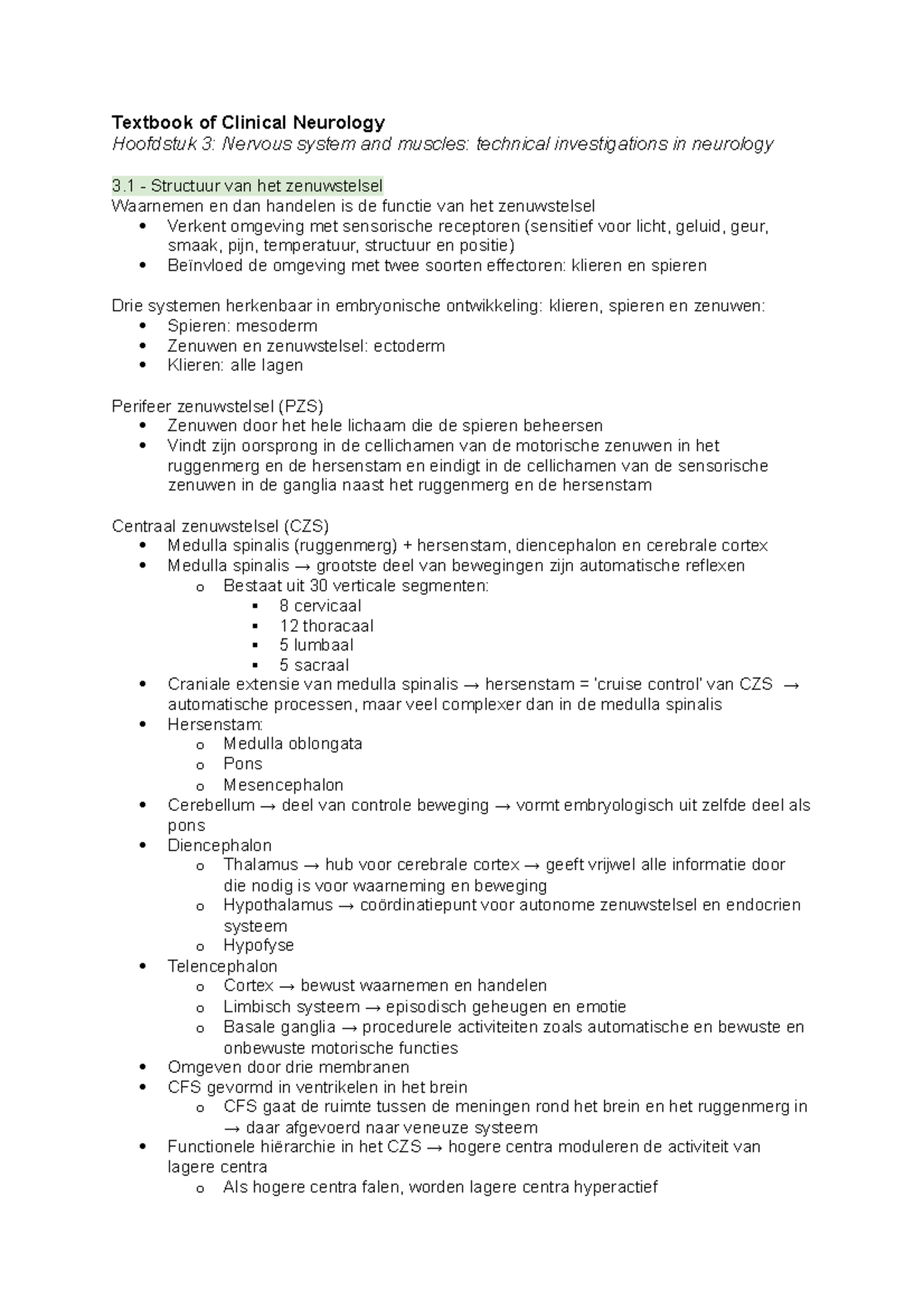 Textbook Of Clinical Neurology Hoofdstuk 3 Samenvatting - Textbook Of ...