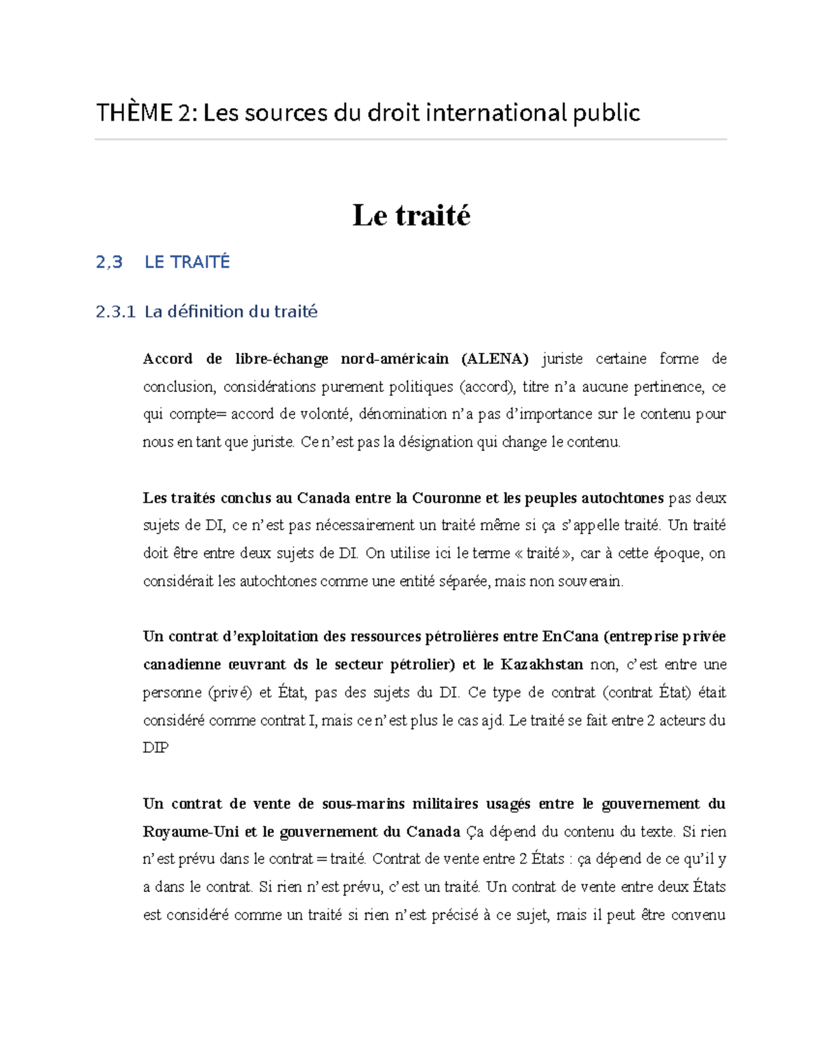 Cours 3 Partie 1 - notes de cours - THÈME 2: Les sources du droit ...