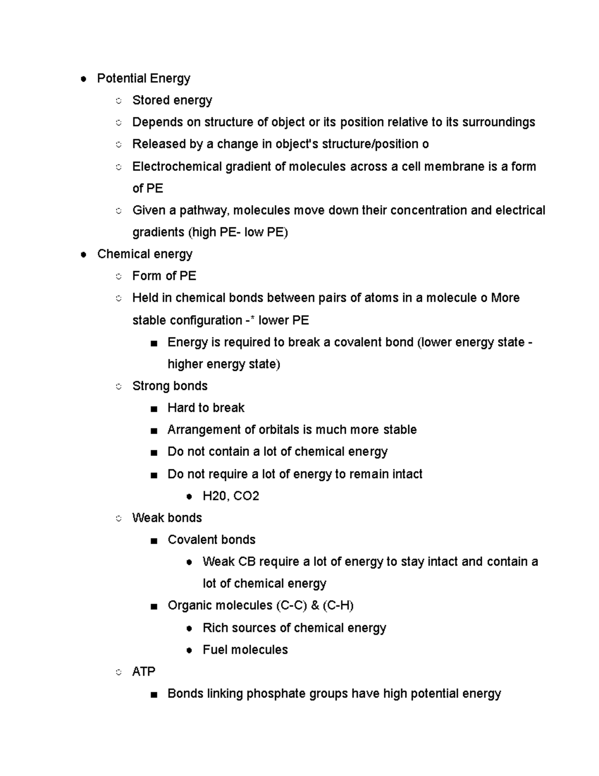 Potential And Chemical Energy - Studocu