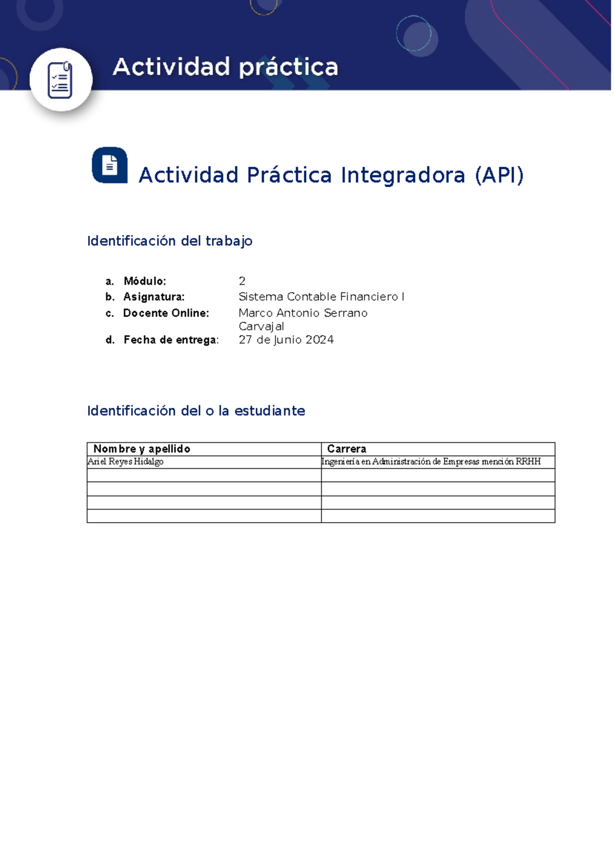 Sistema Contable API2 - Sistema Contable Financiero I - Actividad ...