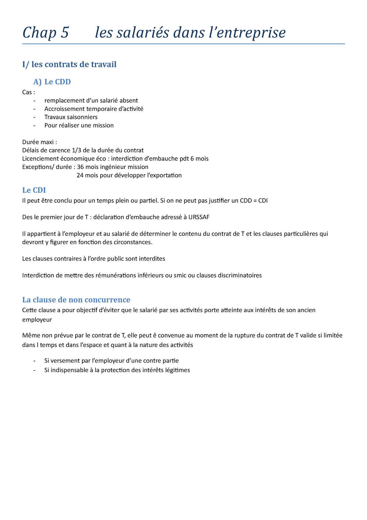 Chap 5 Les Salariés Dans L - Chap 5 Les Salariés Dans L’entreprise I ...