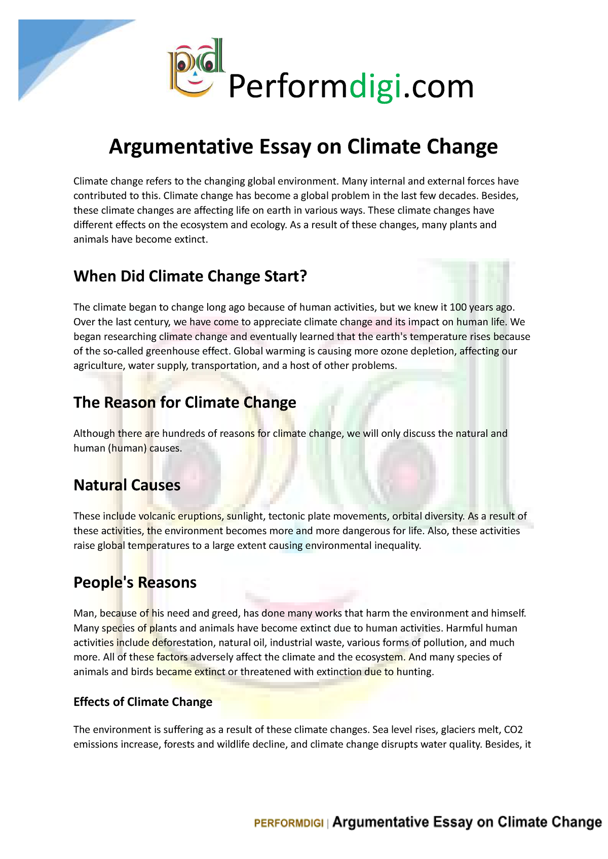 argumentative essay topics about change