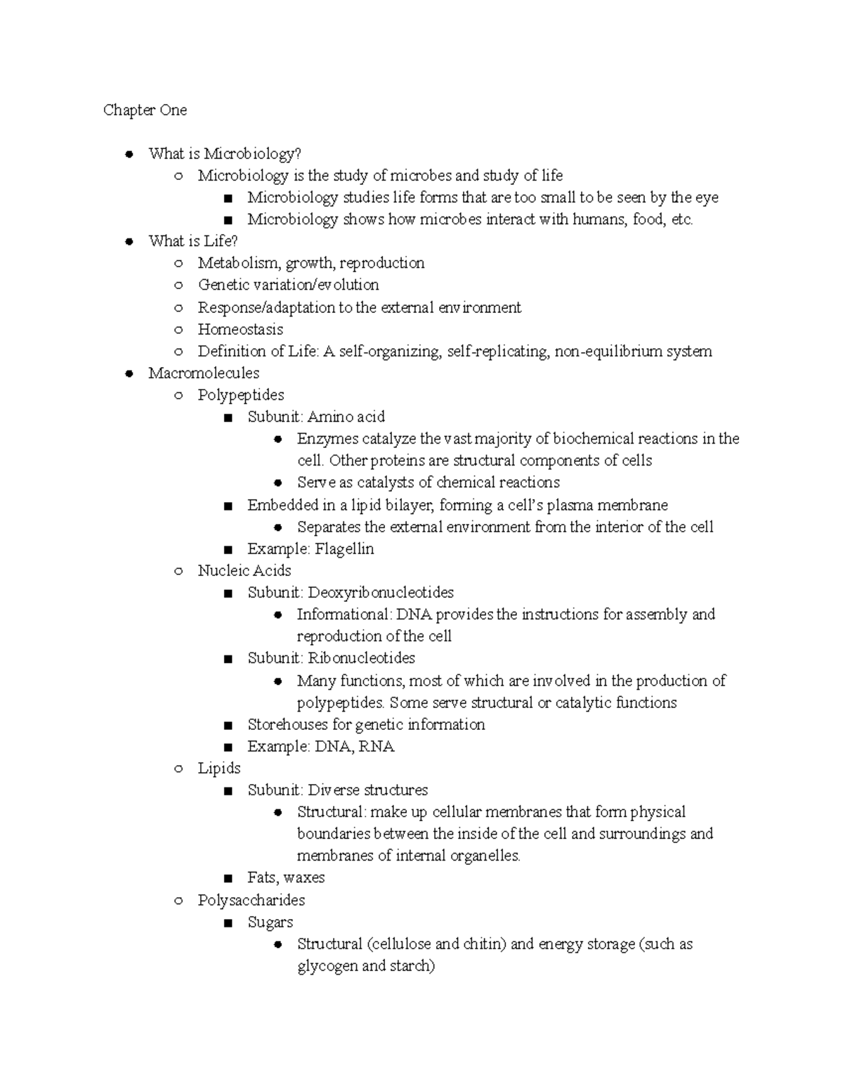 Microbio - Lecture Notes - Chapter One What is Microbiology ...