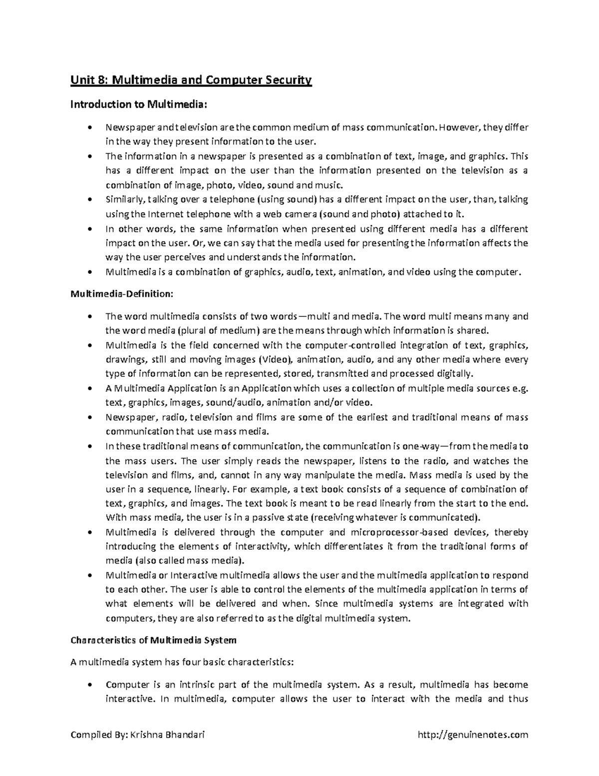 Unit 8 Multimedia and Computer Security 1 - Unit 8: Multimedia and ...
