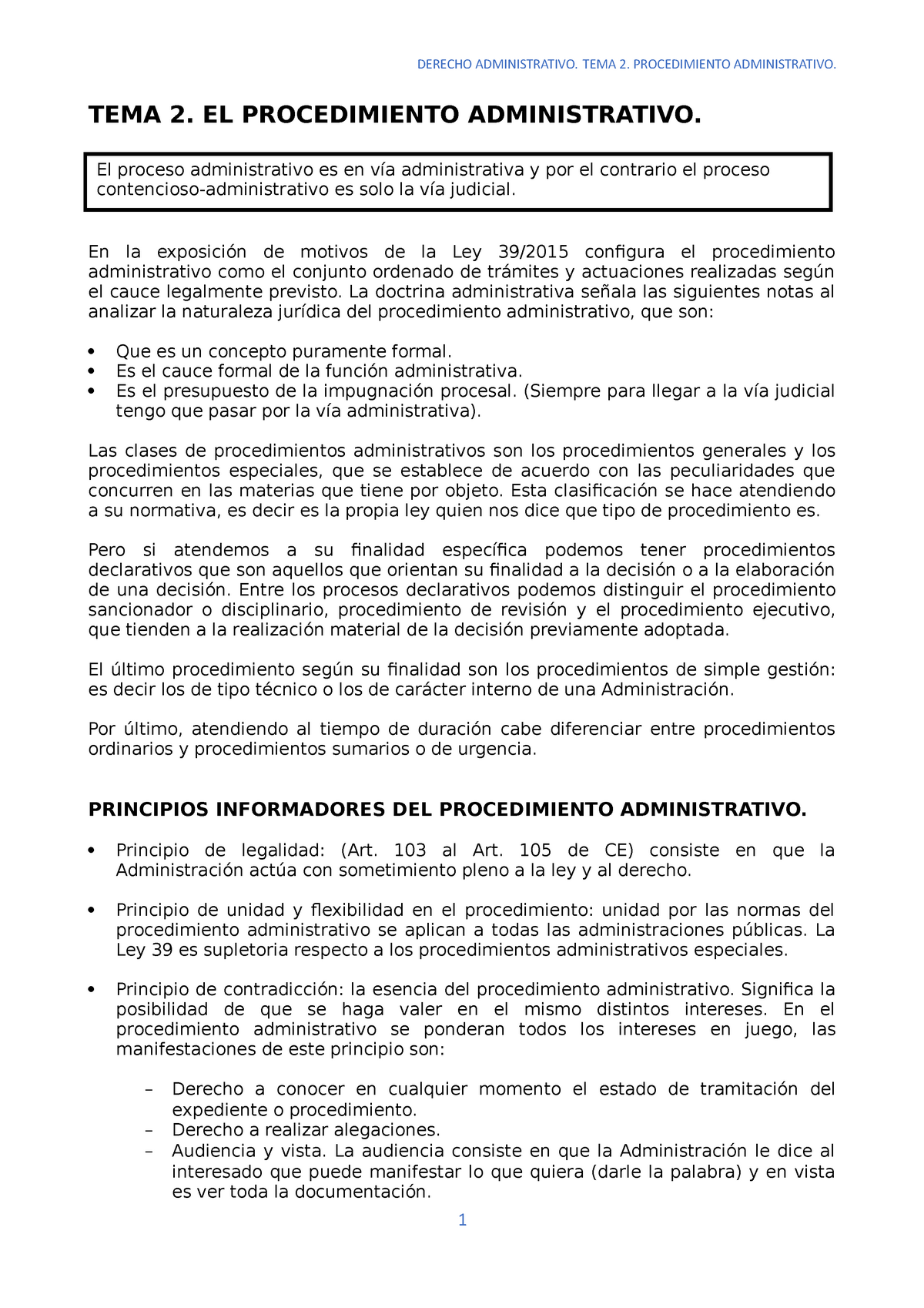 TEMA 2. PROCESO ADMINISTRATIVO - TEMA 2. EL PROCEDIMIENTO ...