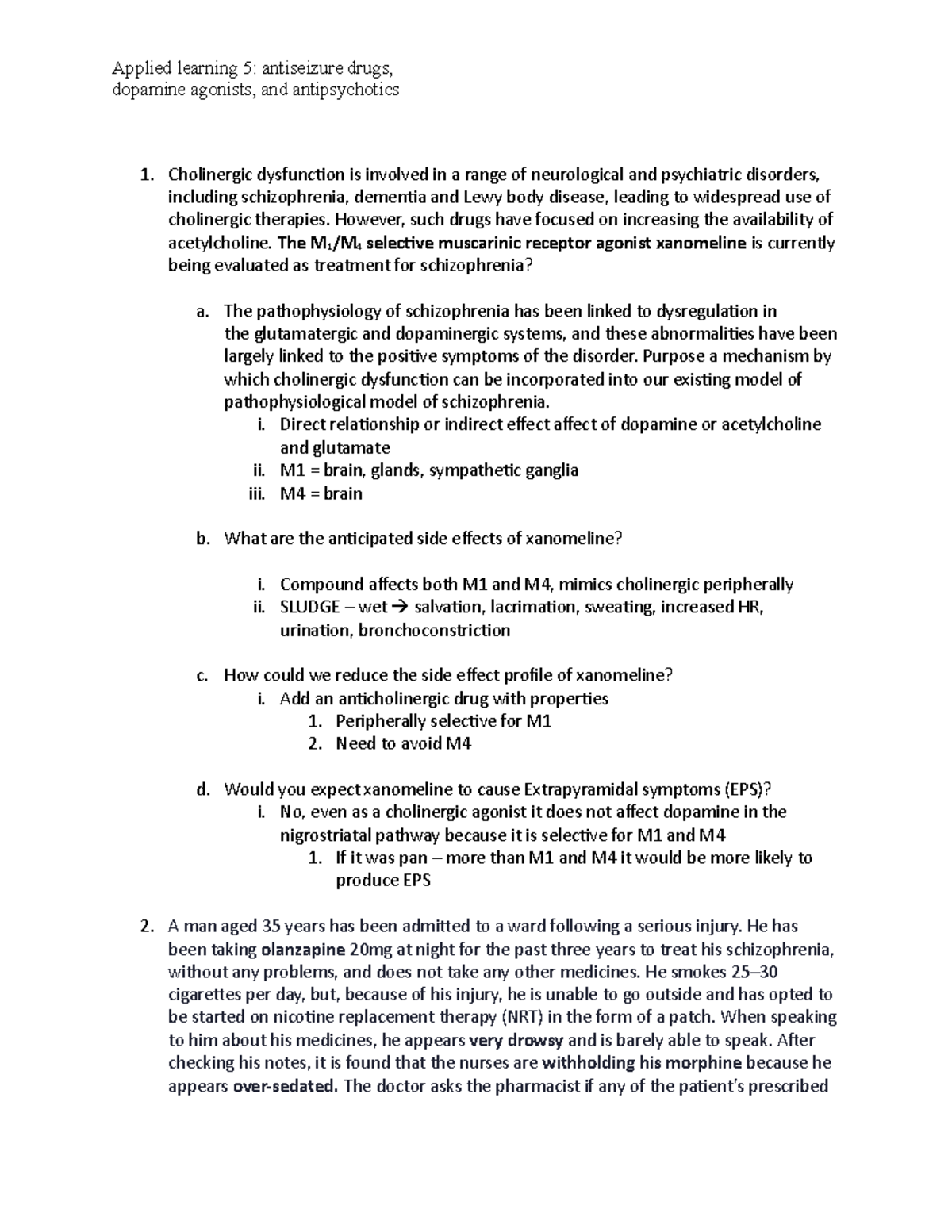 Applied Learning 5 - antiseizure drugs, dopamine agonists ...