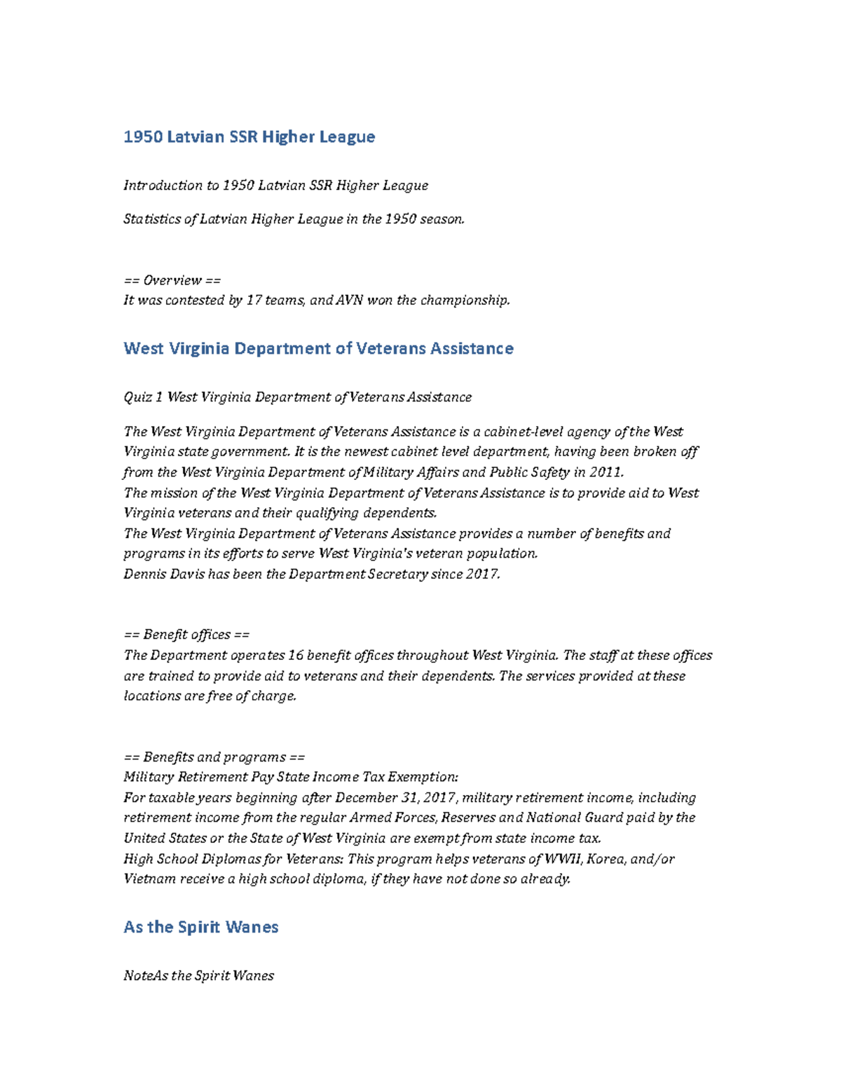 HIST123 Notes 1950 Latvian SSR Higher League 1950 Latvian SSR Higher