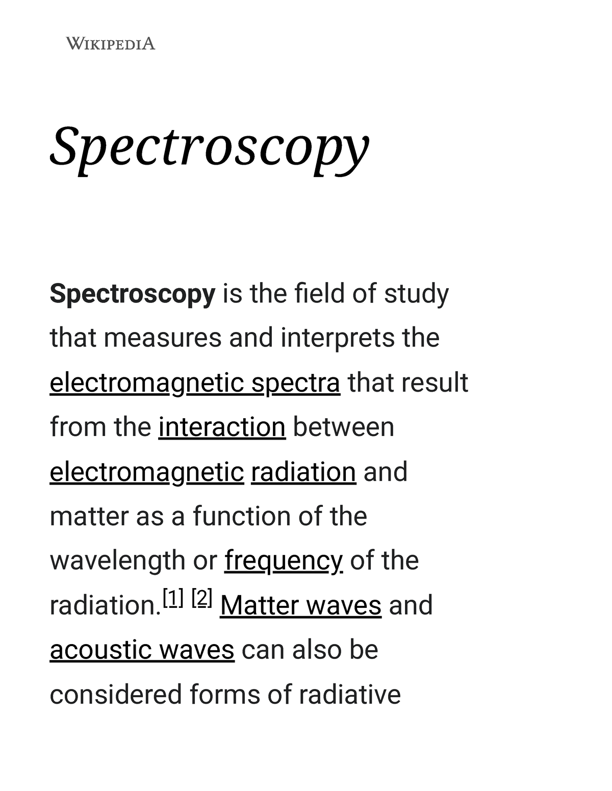 Spectroscopy - Wikipedia - Spectroscopy Spectroscopy Is The Field Of ...