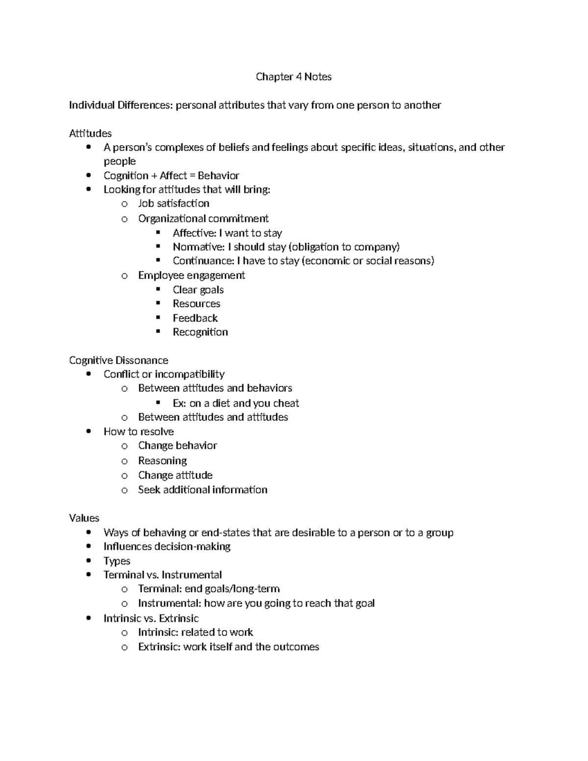 Chapter 4 Notes - Chapter 4 Notes Individual Differences: personal ...