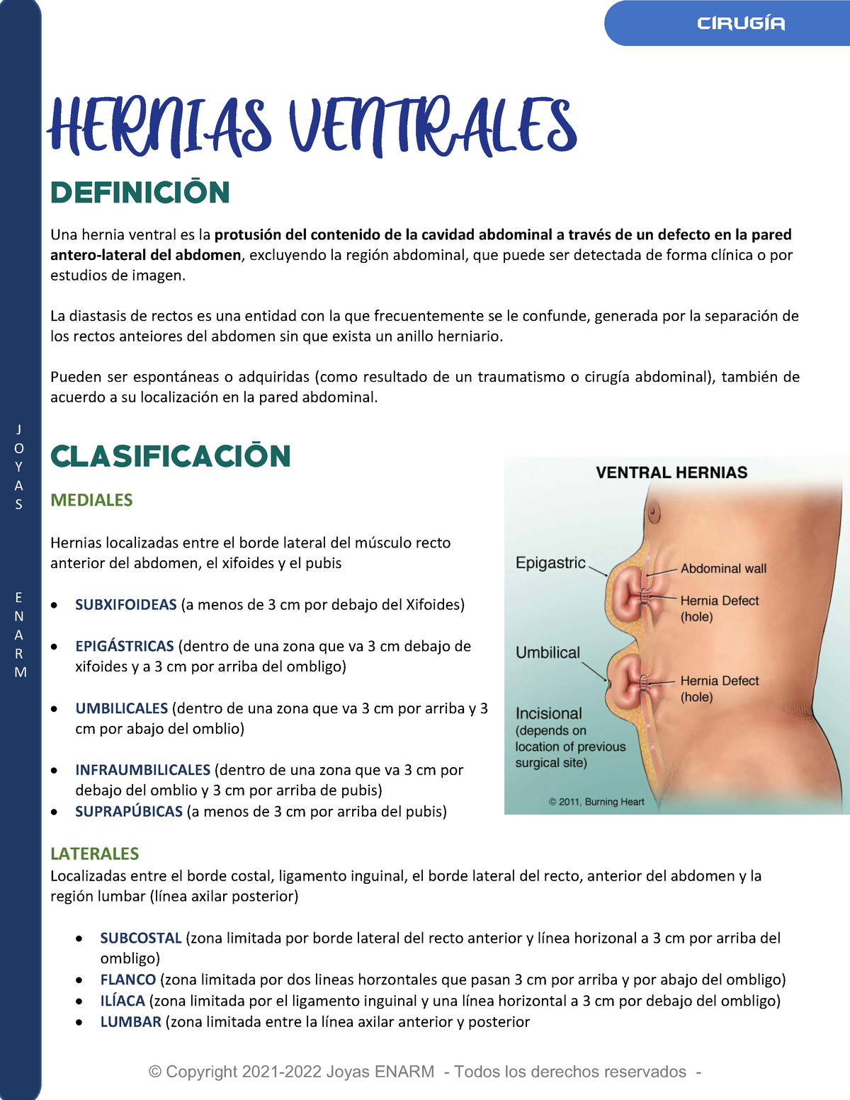 4 2 Hernias Ventrales Cirugía J O Y A S E N A R M HERNIAS VENTRALES DEFINICIÓN Una hernia