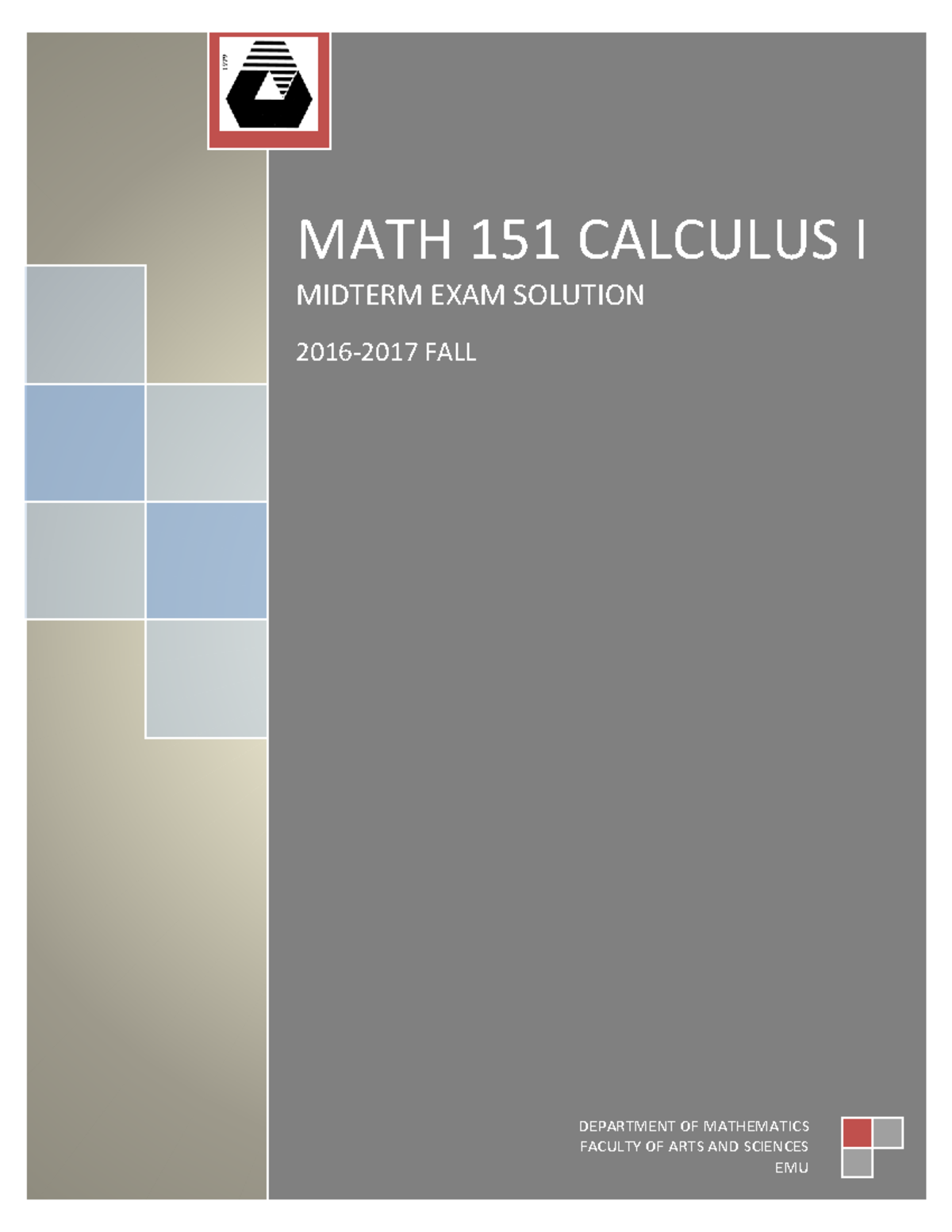 16-17 autumn midterm 1 - past exams - MATH 151 CALCULUS I MIDTERM EXAM ...