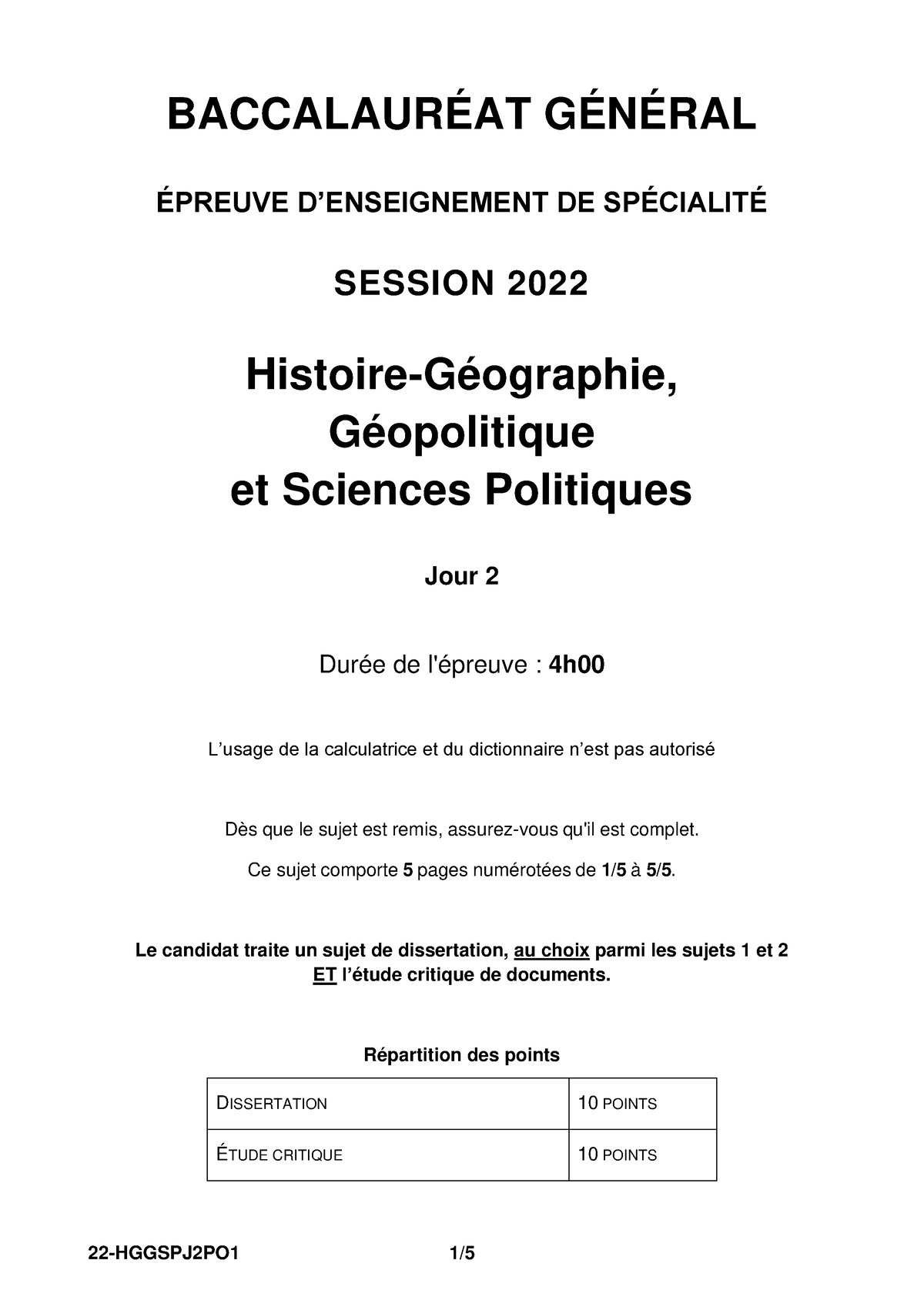 sujet de dissertation bac hggsp