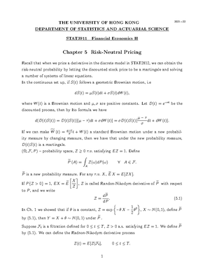 STAT3911(Chap3) - Taught by Yang Hailiang - THE UNIVERSITY OF HONG KONG ...