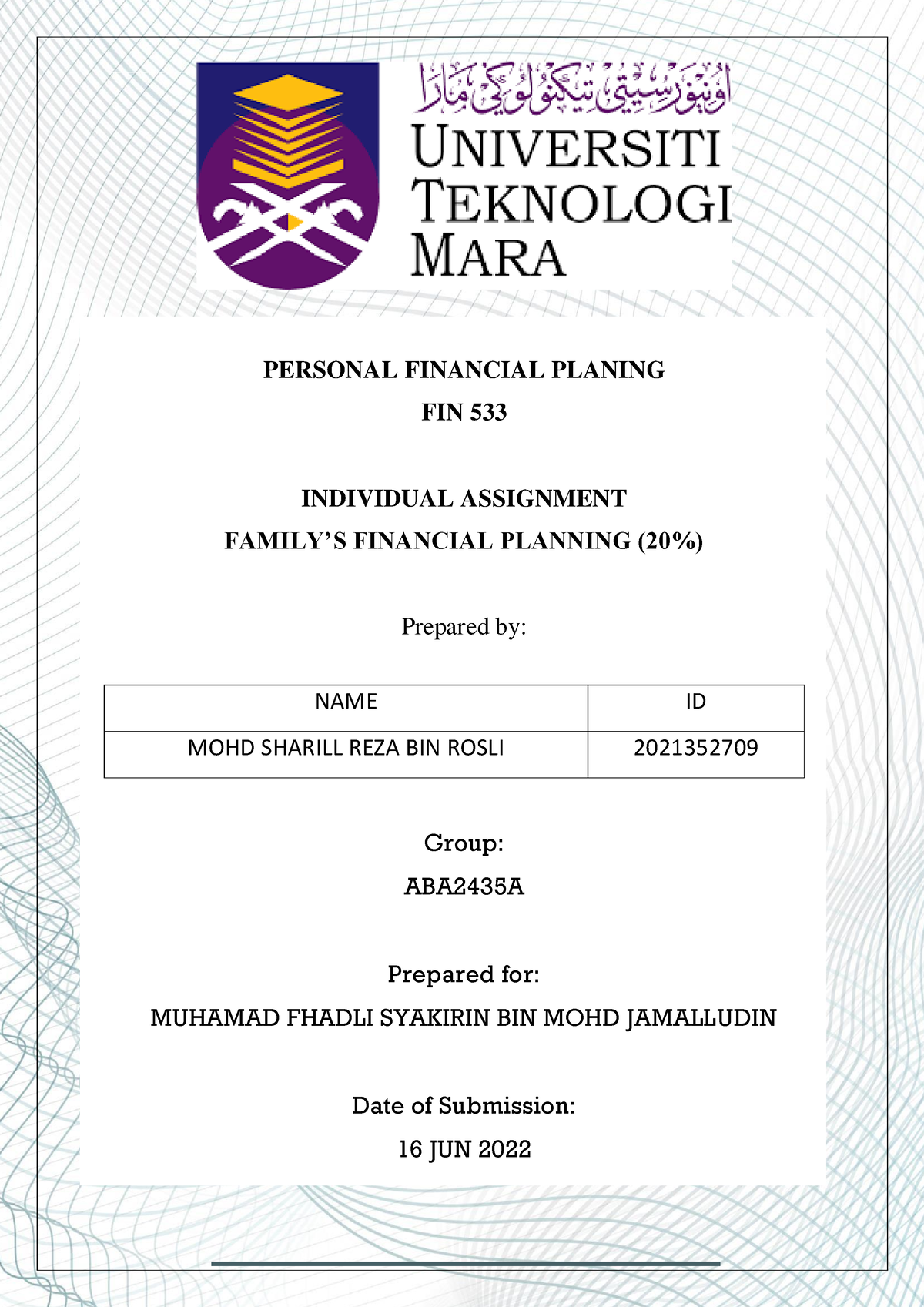 individual assignment fin533