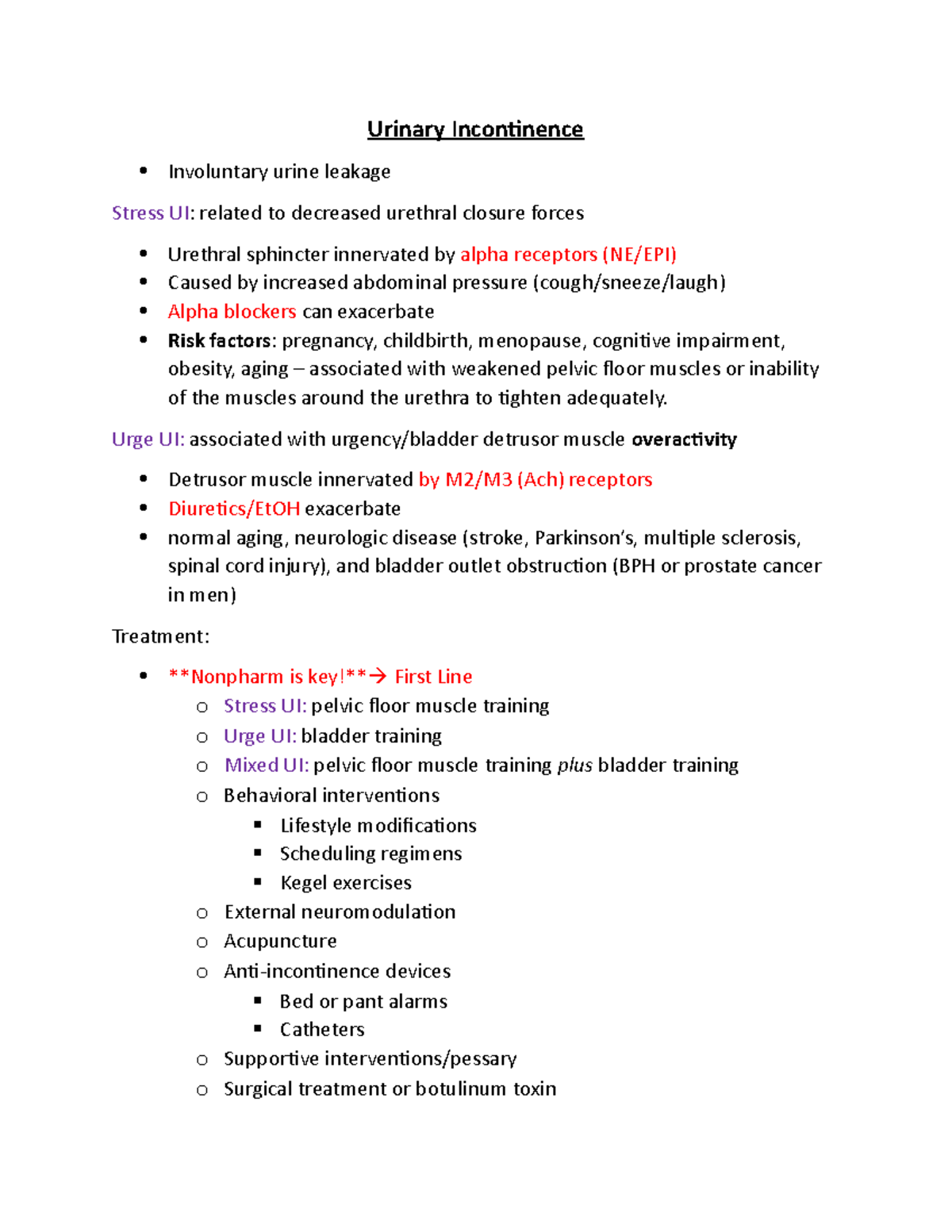 Urinary Incontinence Study Guide - Urinary Incontinence Involuntary ...