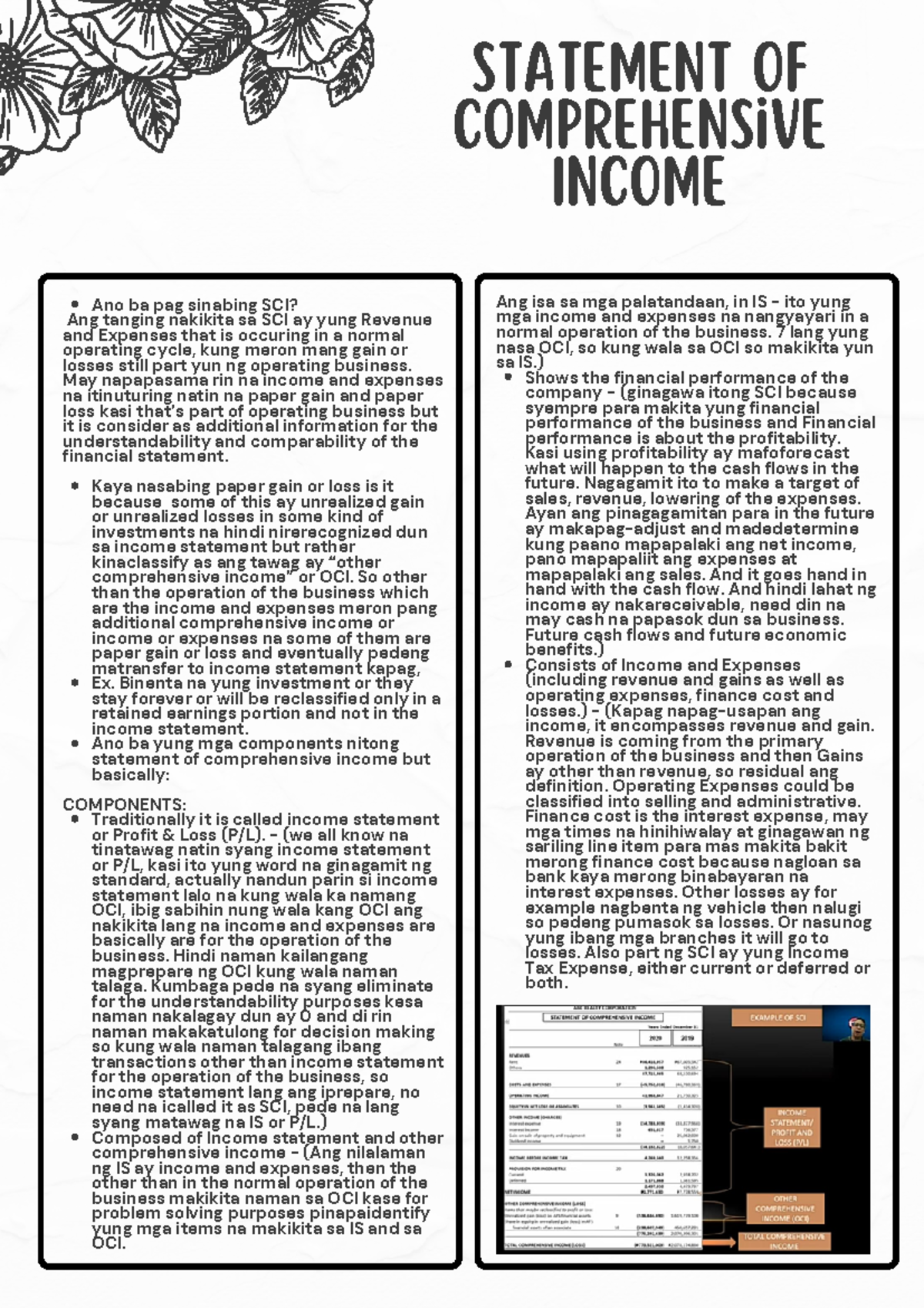 SCI - notes - Statement of comprehensive Income Ano ba pag sinabing SCI ...