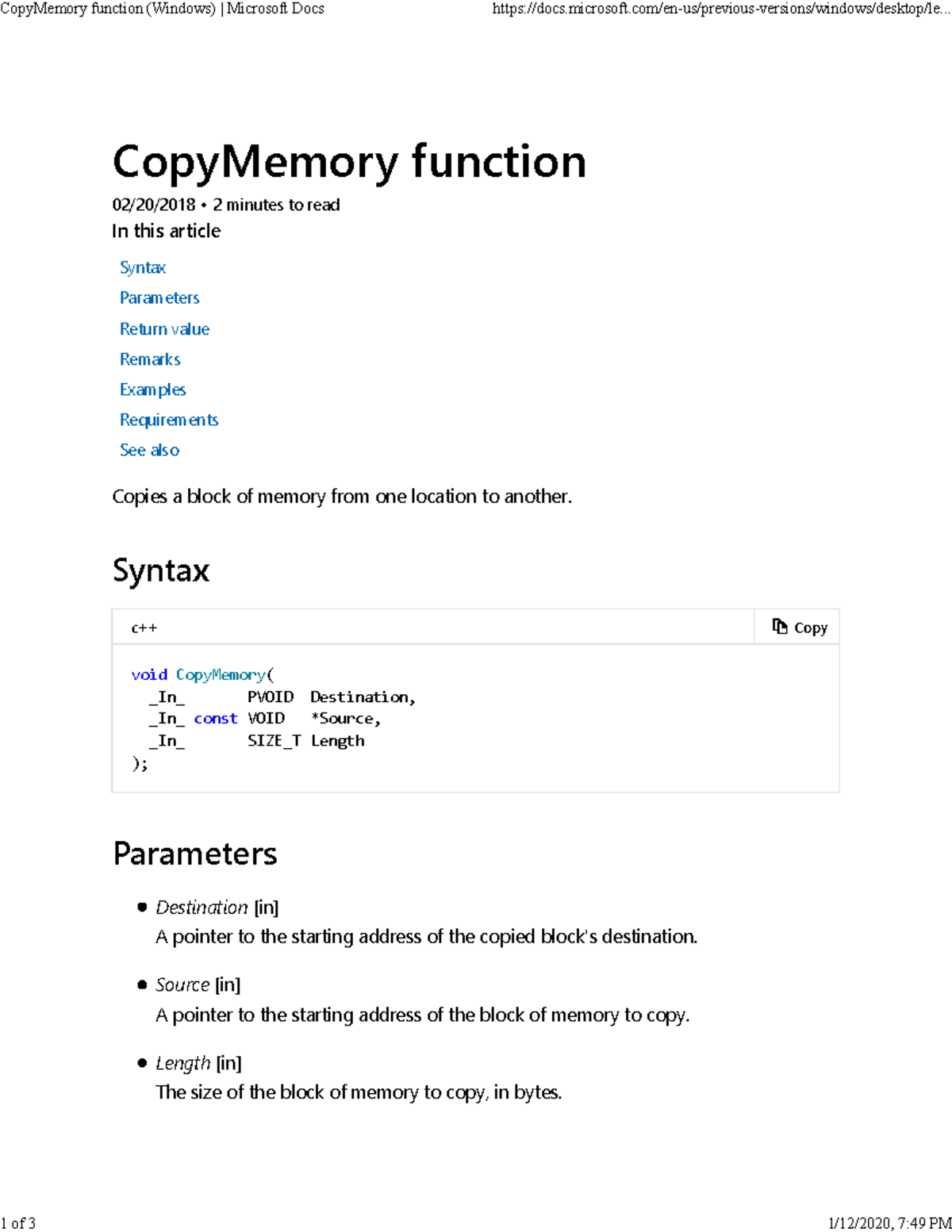 Operating Systems resources for assignment 1 - CopyMemory function 02 ...