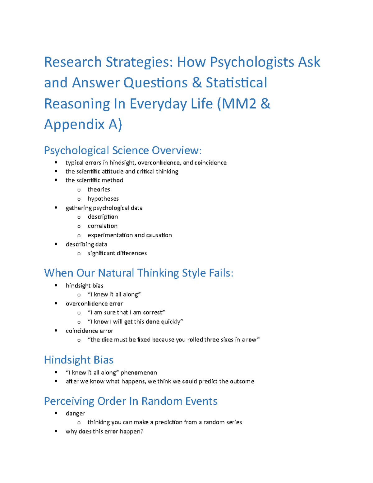Research Strategies How Psychologists Ask and Answer Questions and