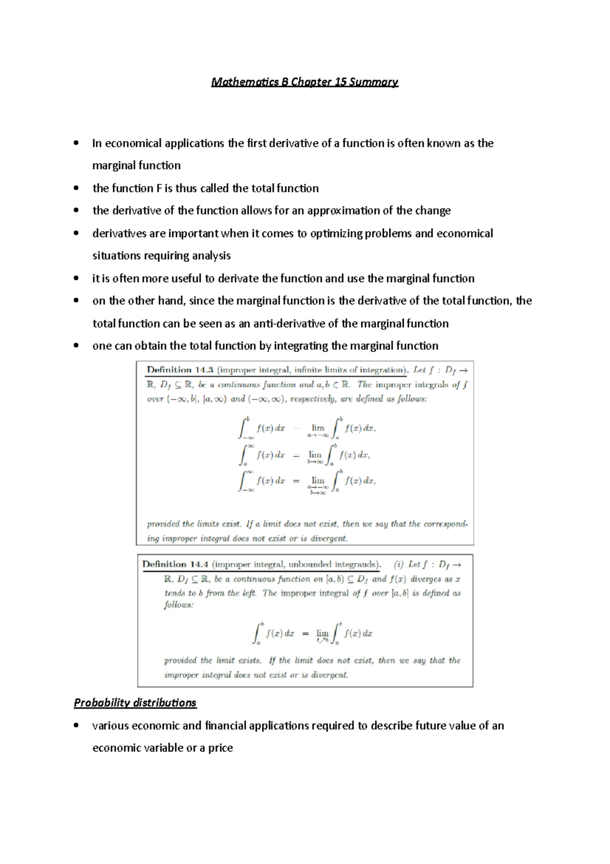 1Mathematics B Ch. 15 - Mathematics B Summary Chapter 15 - Mathematics ...