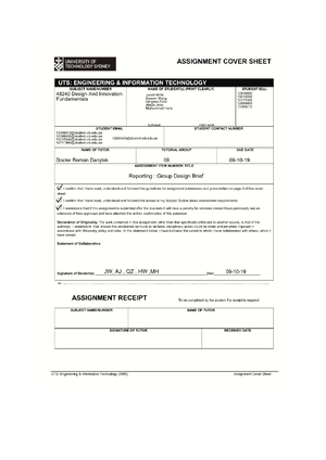 uts feit assignment cover sheet