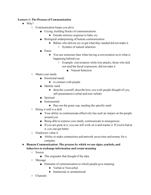 COMM 1000 Notes 2 - All material covered from exam 1 to exam 2 ...