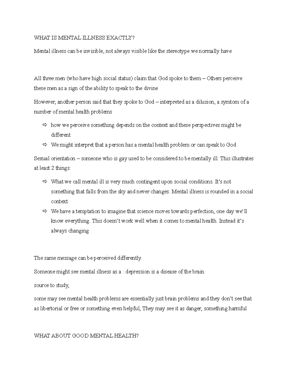 Lecture 1 - Introduction - How Do We Define Mental Health and Illness ...