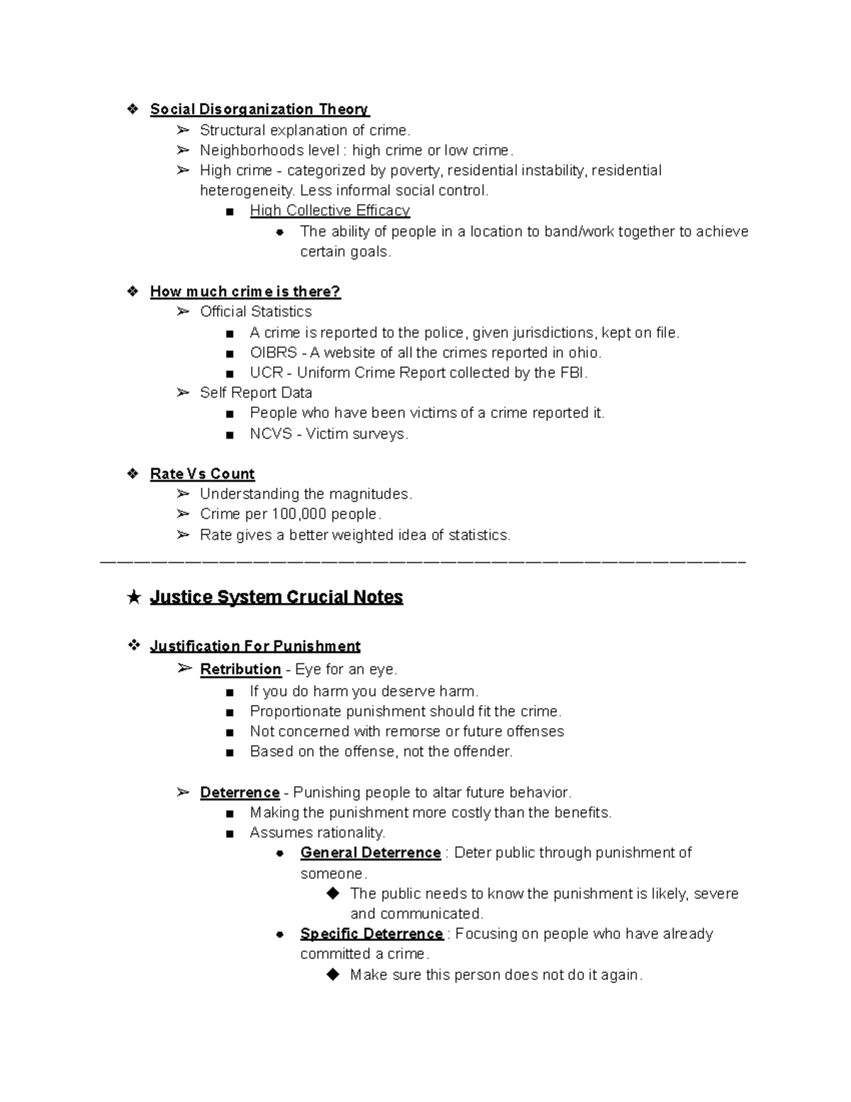 Criminology Notes First Half of Semester - Social Disorganization ...