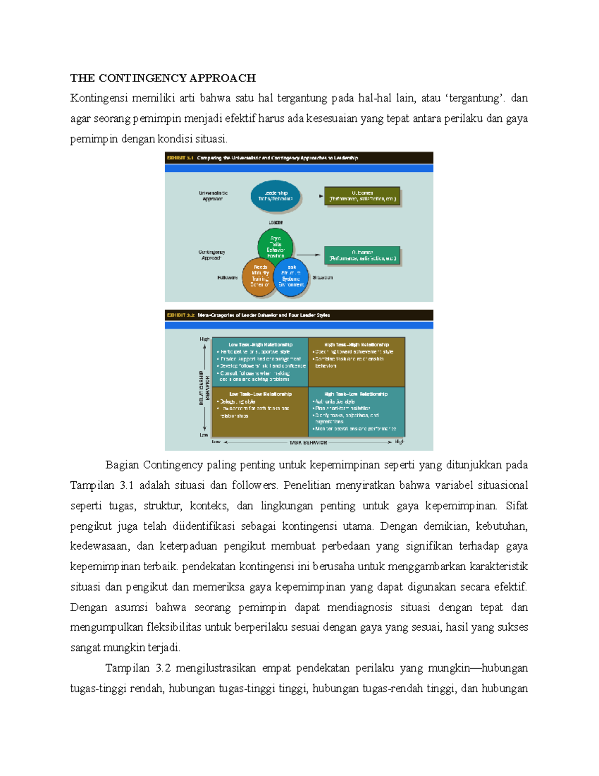 Chapter 3 - Contingency Approaches to Leadership - THE CONTINGENCY ...
