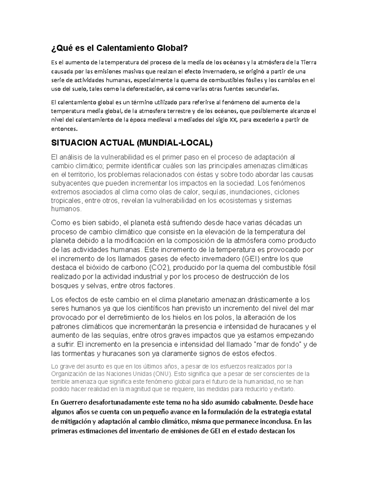 Qué es el Calentamiento Global - El calentamiento global es un término ...