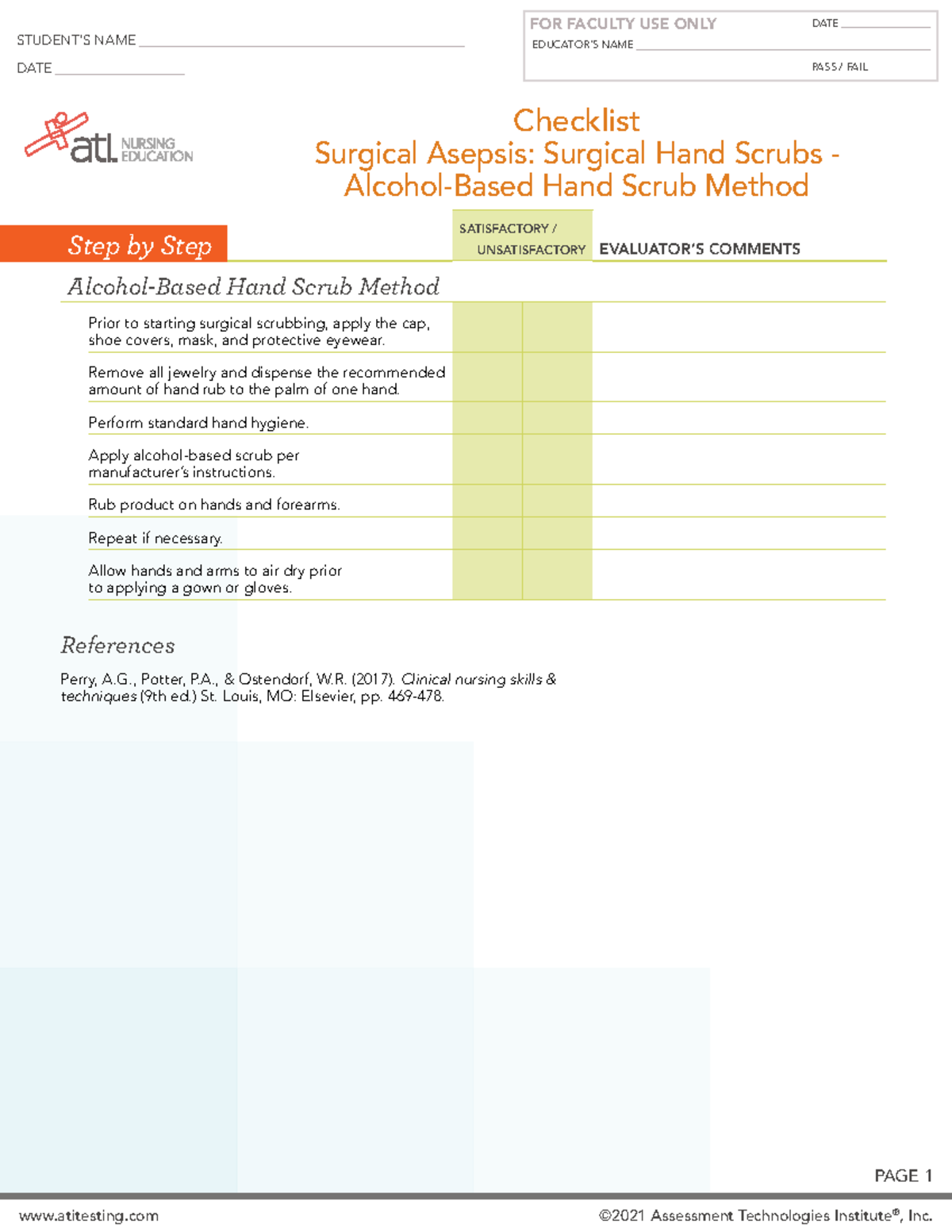 ATI Infection Control Isolation Surgical Hand Scrubs Traditional Hand