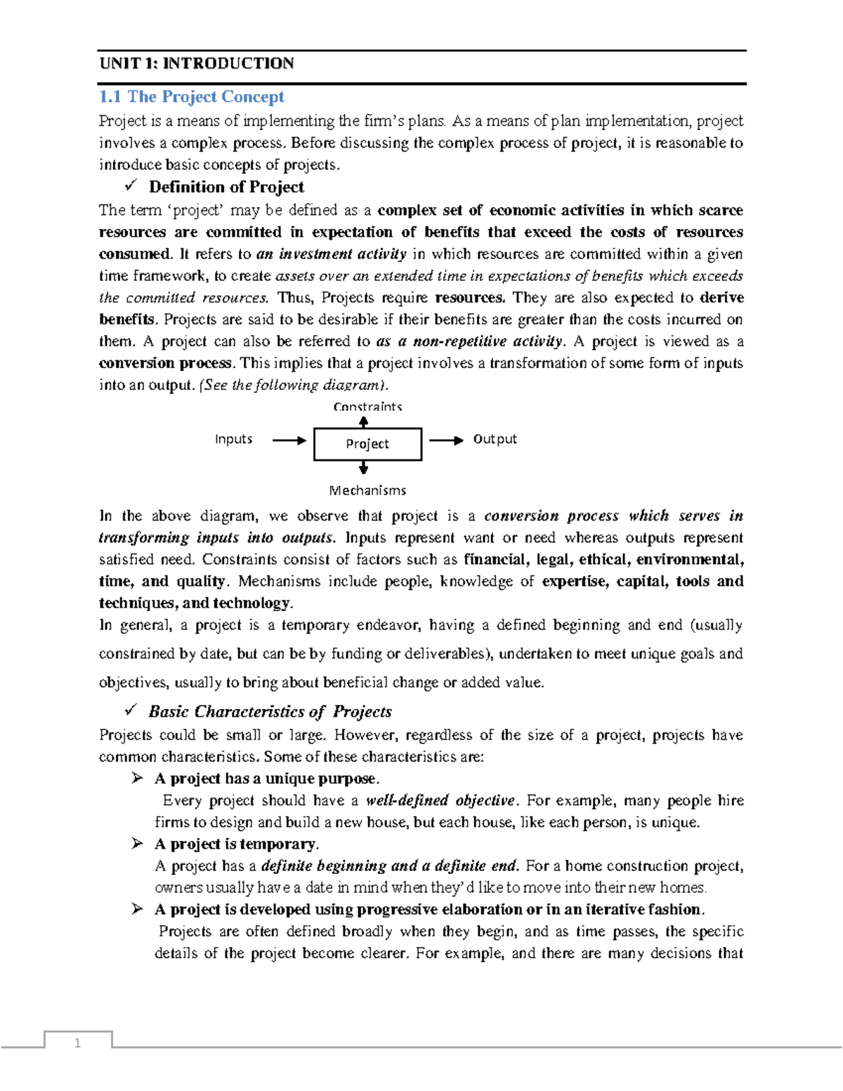 Chapter 1 - economics - U UNNIITT 11 :: IINNTTRROODDUUCCTTIIOONN 1 The ...