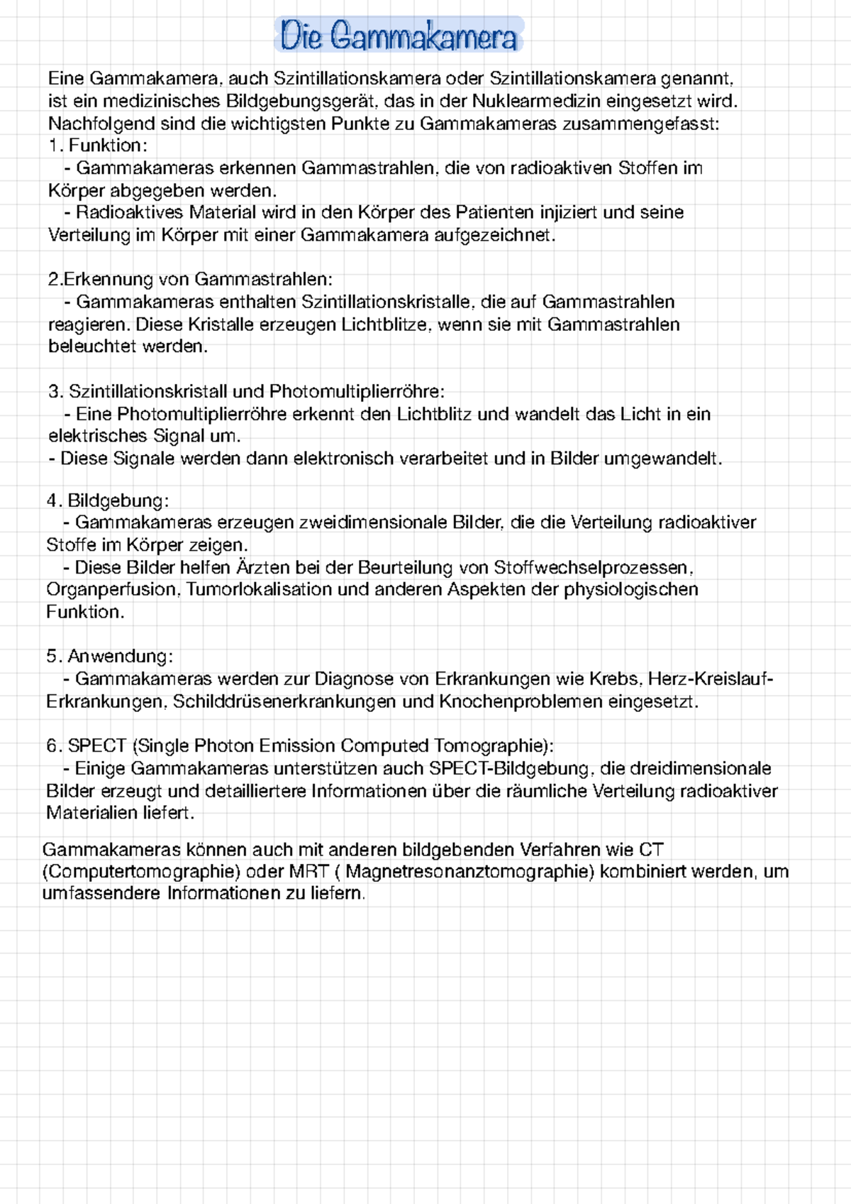 Aufbau Gammakamera Die GammakameraDie Gammakamera Eine Gammakamera