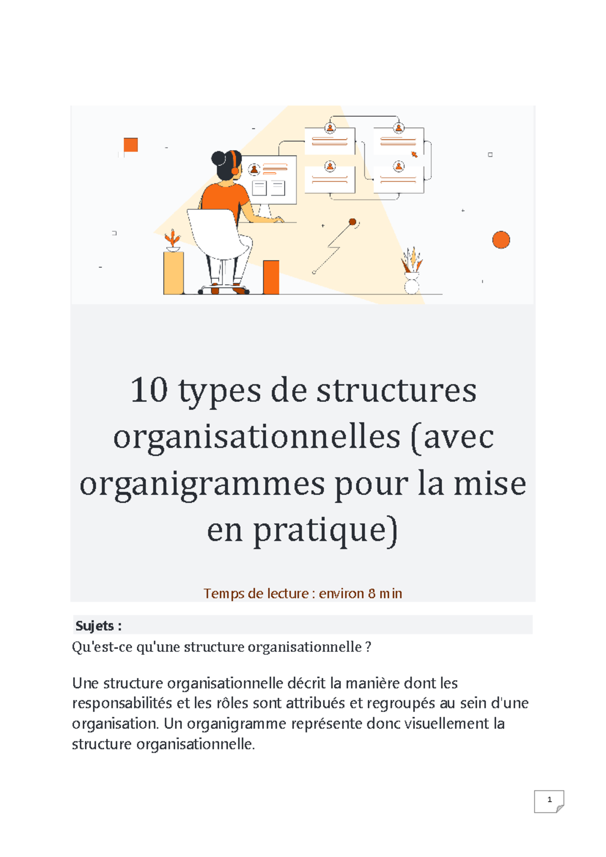 10 types de structures organisationnelles (avec organigrammes pour la ...