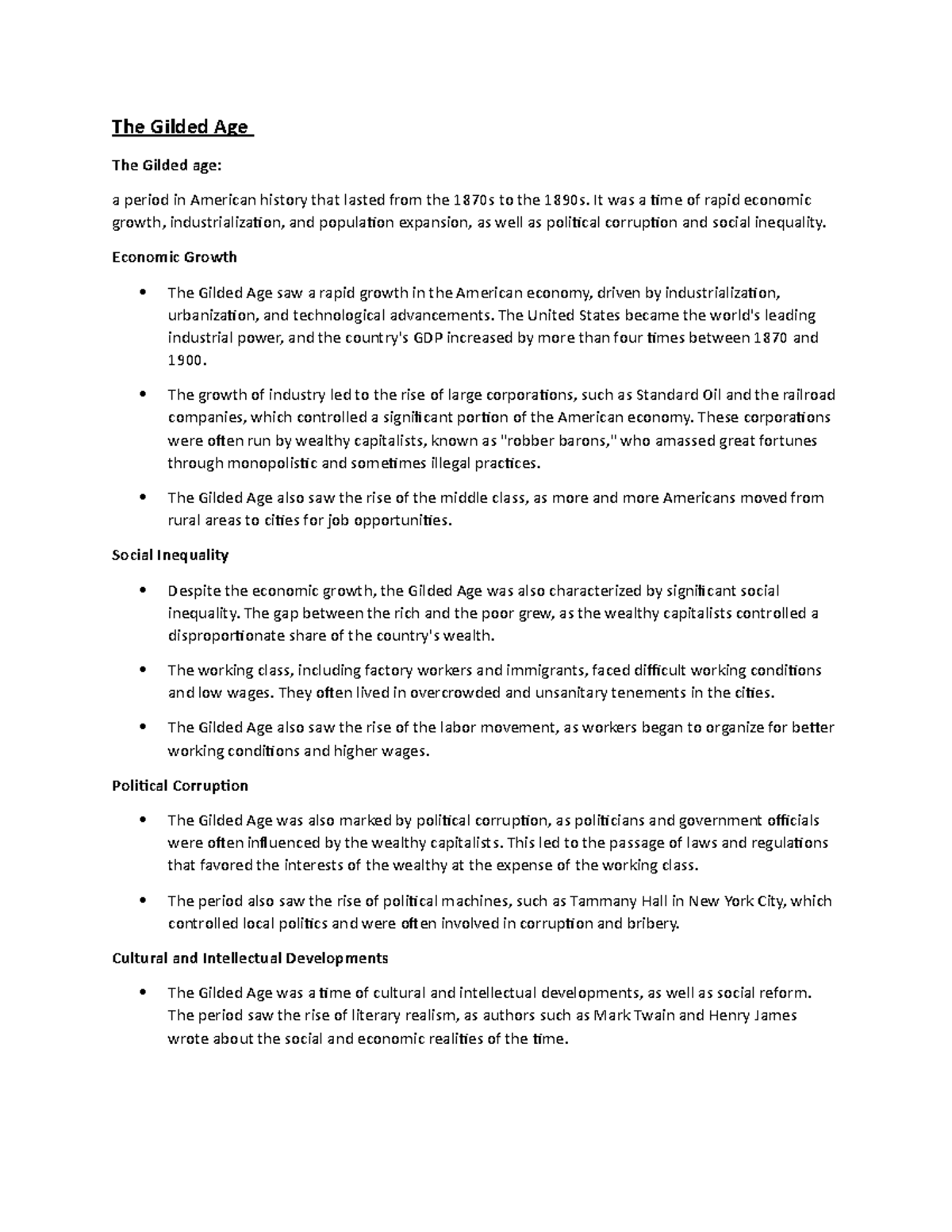 Gilded Age Events
