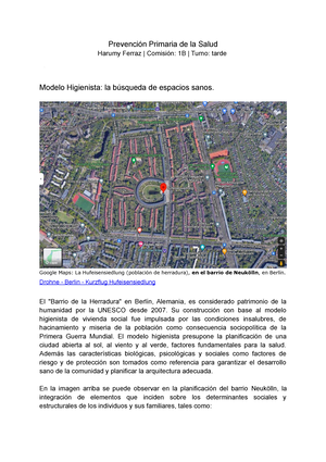 Actividad Urbanización Y Modelo Higienista - Prevención Primaria de la  Salud Harumy Ferraz | - Studocu