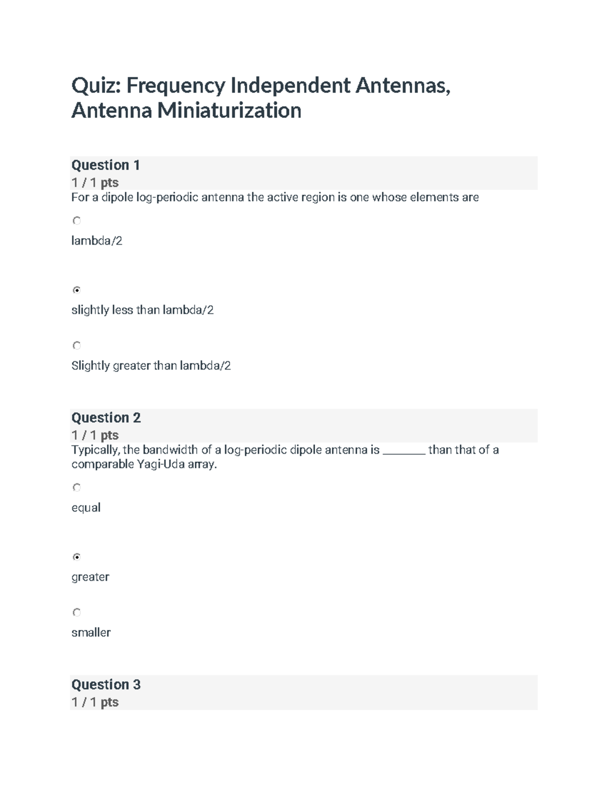 Quiz4 Frequency Independent Antennas, Antenna Miniaturization - Quiz ...