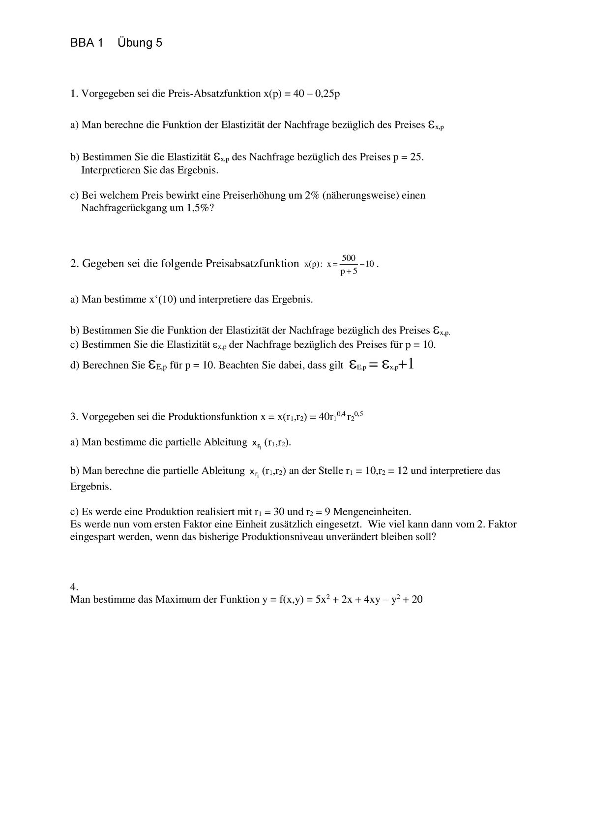 5 Wirtschaftsmathematik / Statistik I Wirtschaftsmathematik / Statistik ...