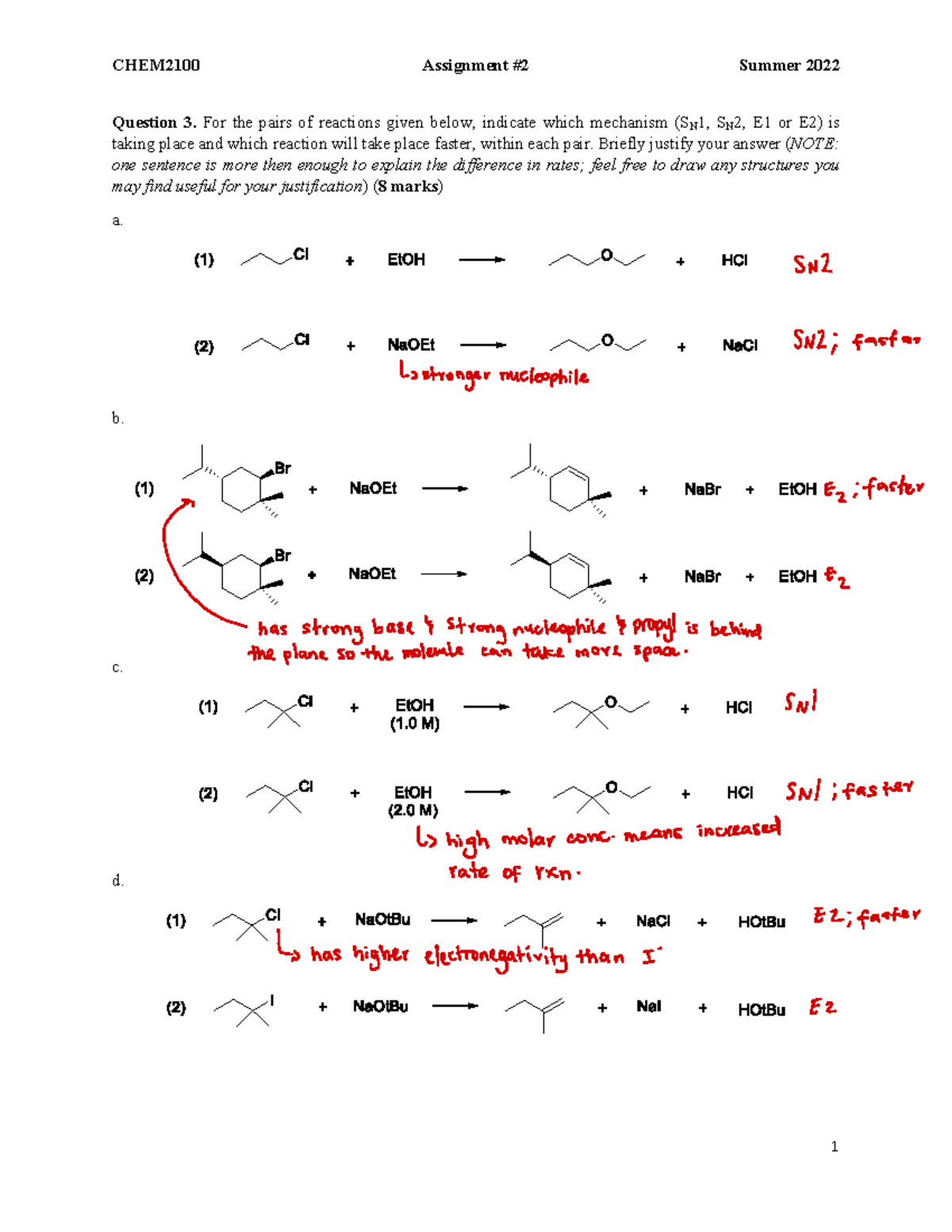 chem 218 assignment 2