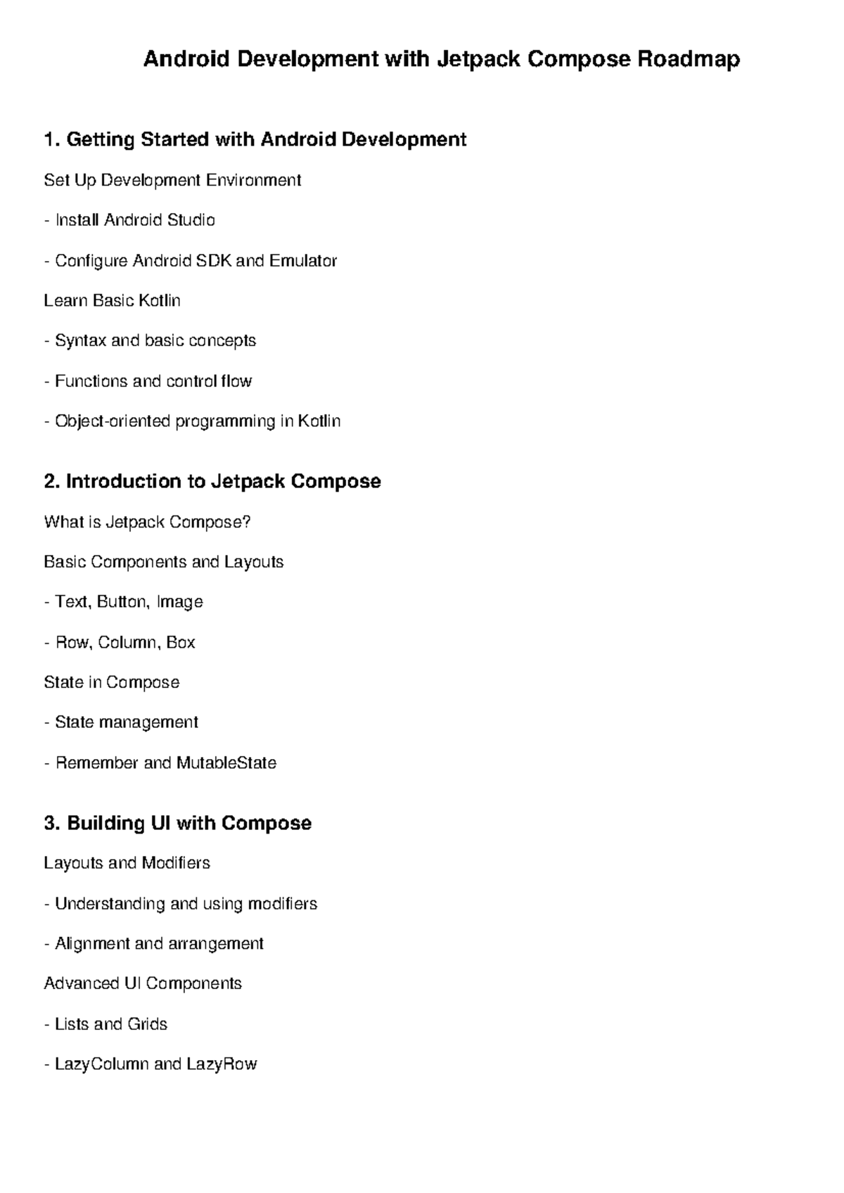 Jetpack Compose Roadmap - Getting Started with Android Development Set ...