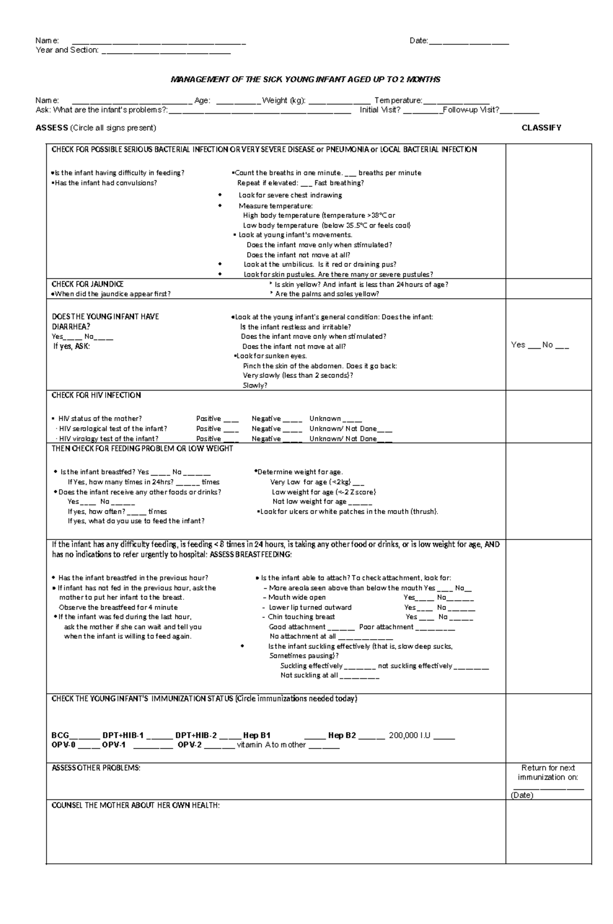 Recording-FORM-IMCI-0-2- Months - Name ...