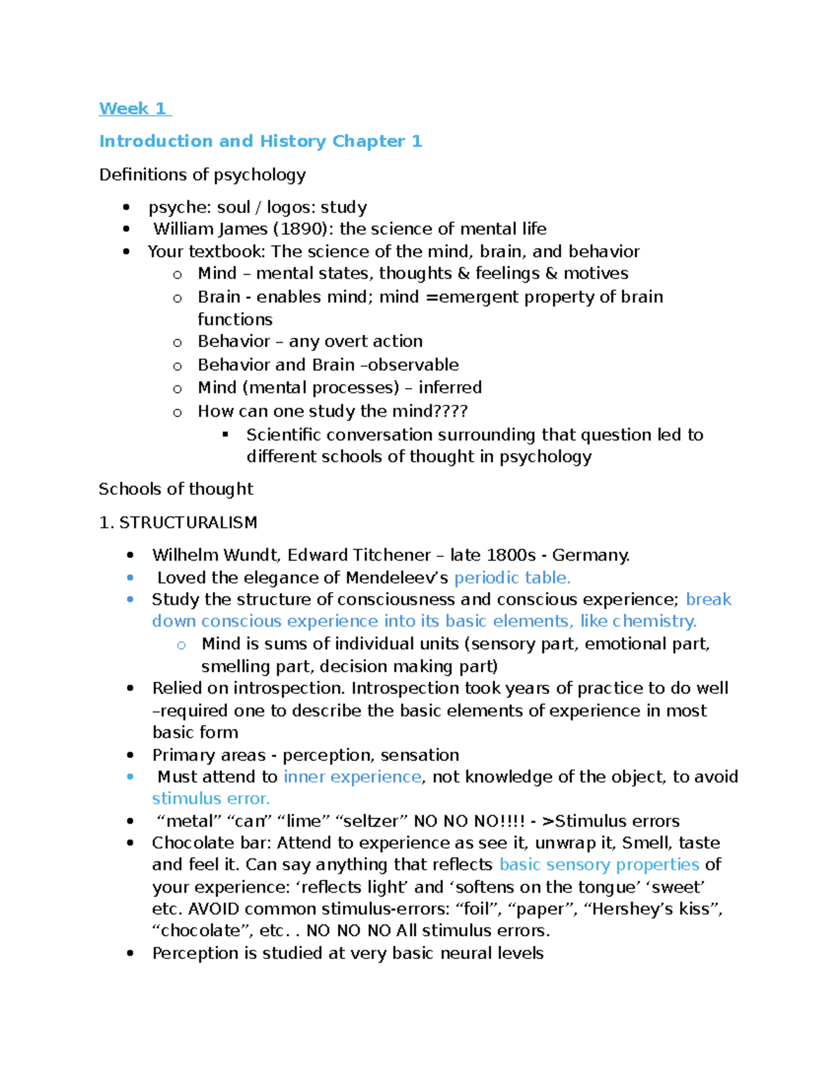 Psych 110 Exam 1 notes - Summaries of midterm work - Week 1 ...