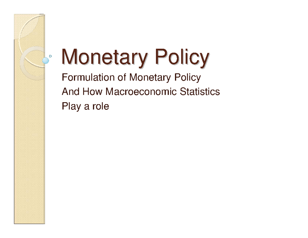 Monetary policy - Study material - Monetary PolicyMonetary Policy ...