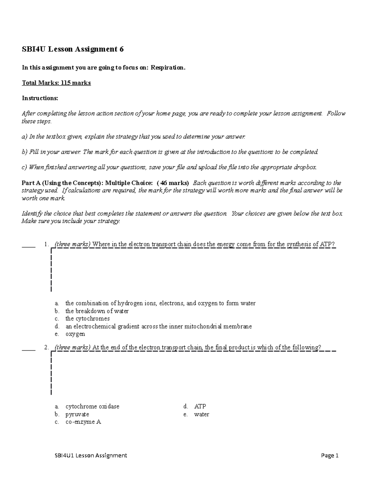 SBI4U Lesson Assignment 6 (docx) - SBI4U Lesson Assignment 6 In this ...