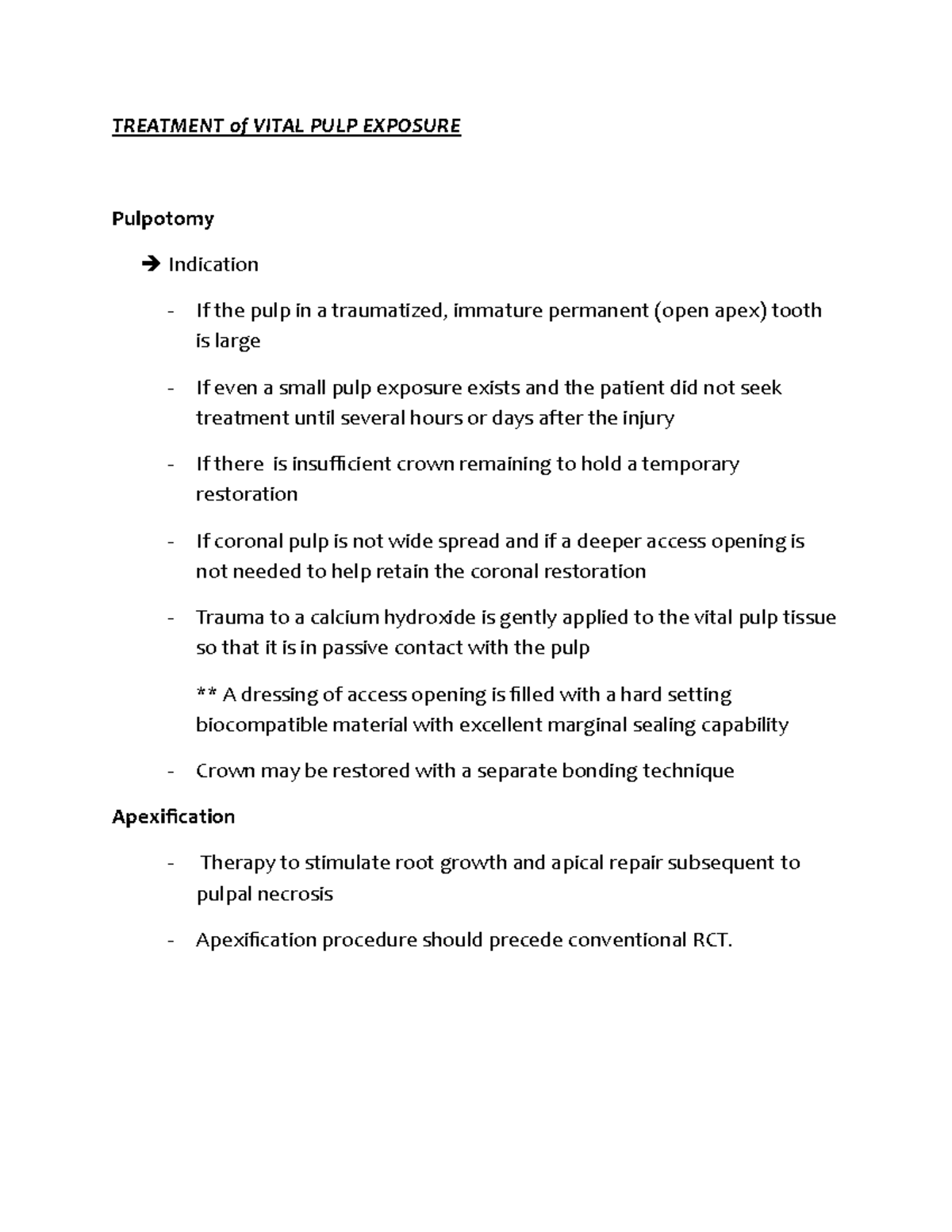 treatment-of-vital-pulp-exposure-dentistry-dmd-uphsd-studocu